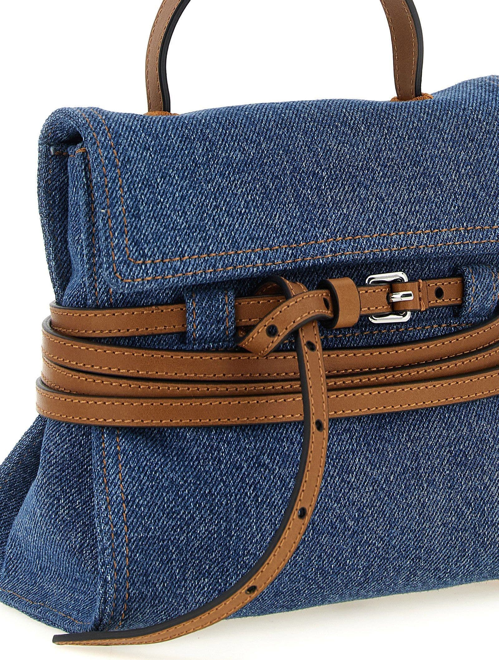 Blue Cotton Handbag - 3