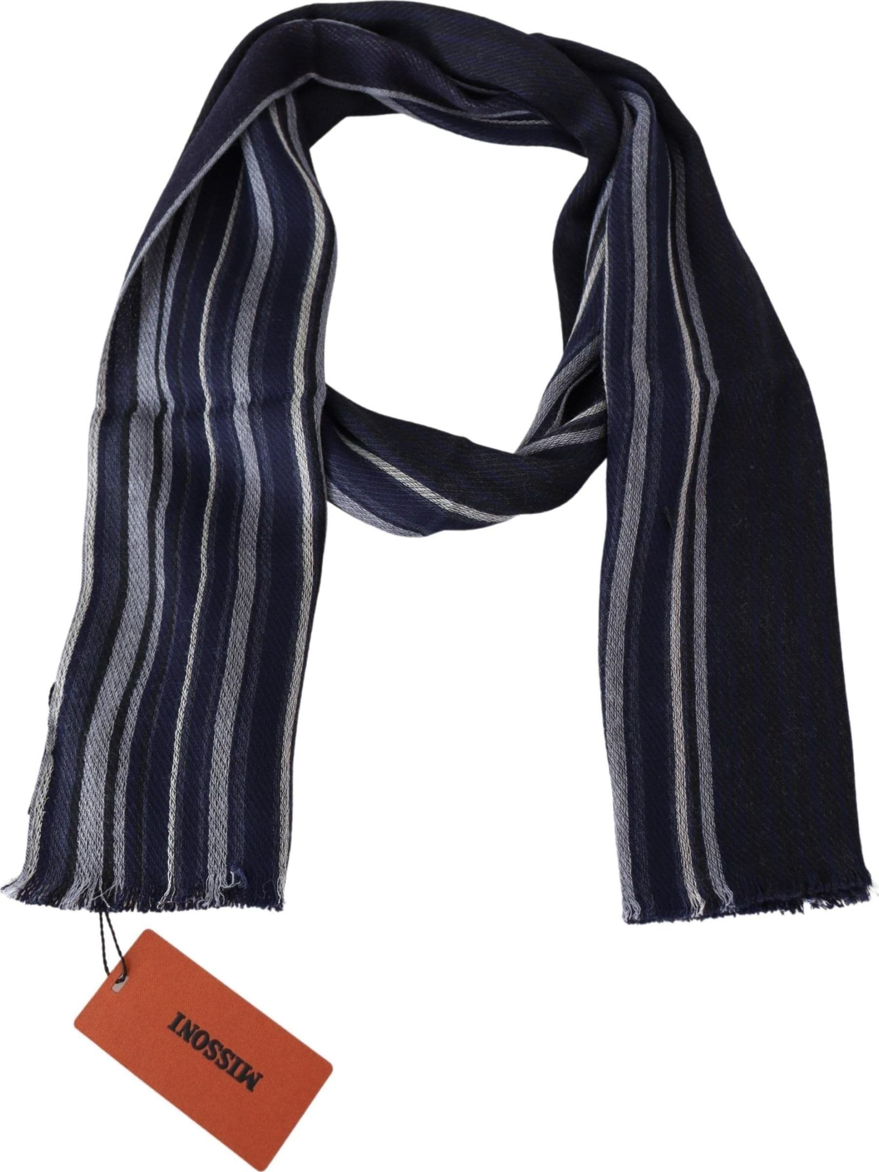 Multicolor Wool Striped Unisex Wrap Fringes Shawl - 2