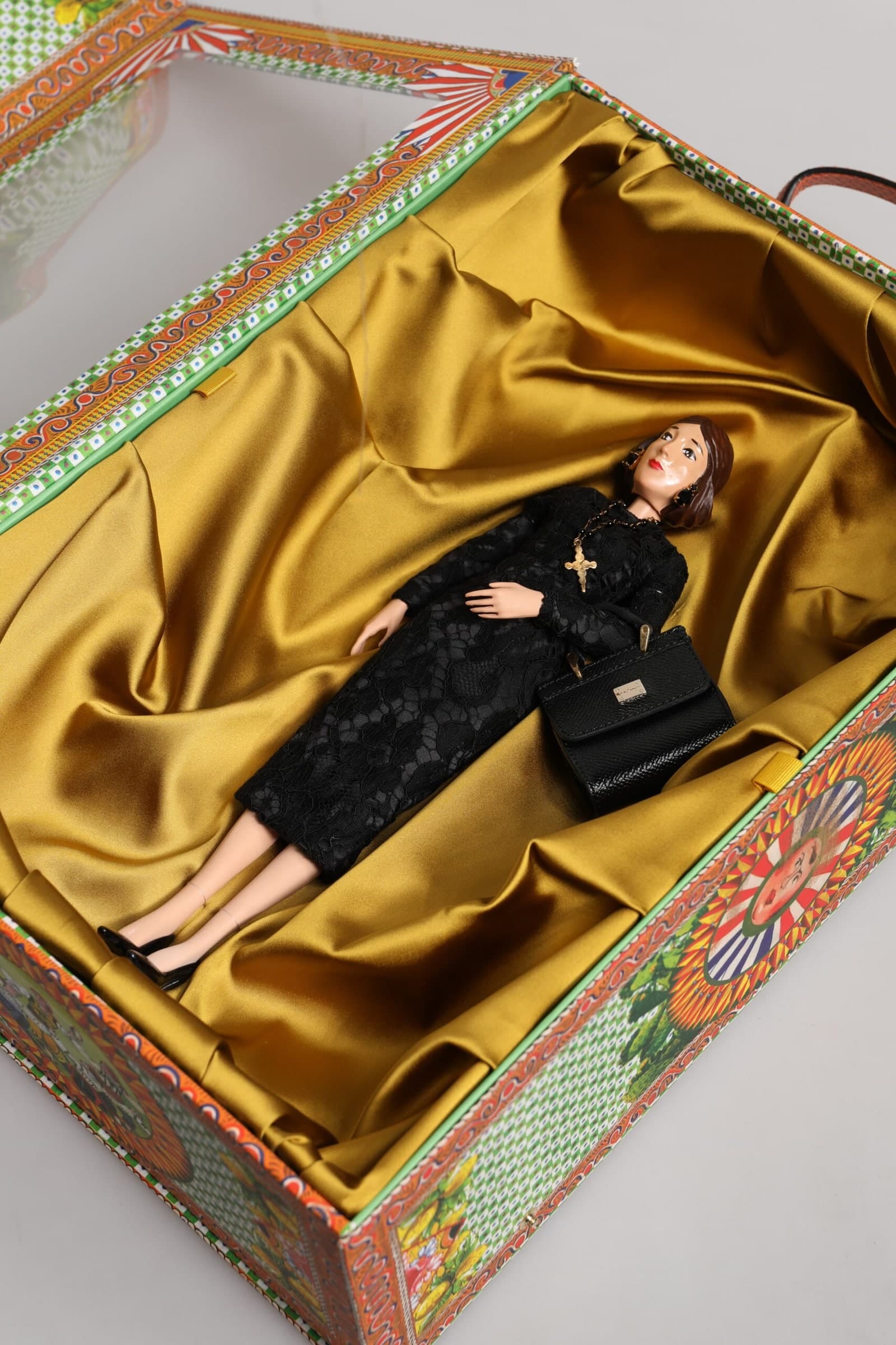 Black Dress Ceramic Porcelain Fashion Leather Sicily Dolls - 6