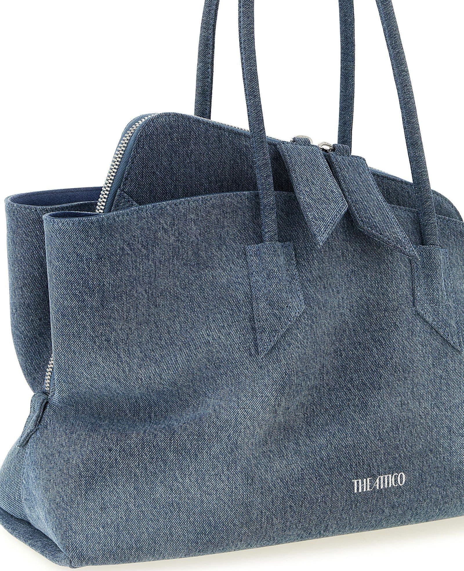 Blue Cotton Shoulder Bag - 3
