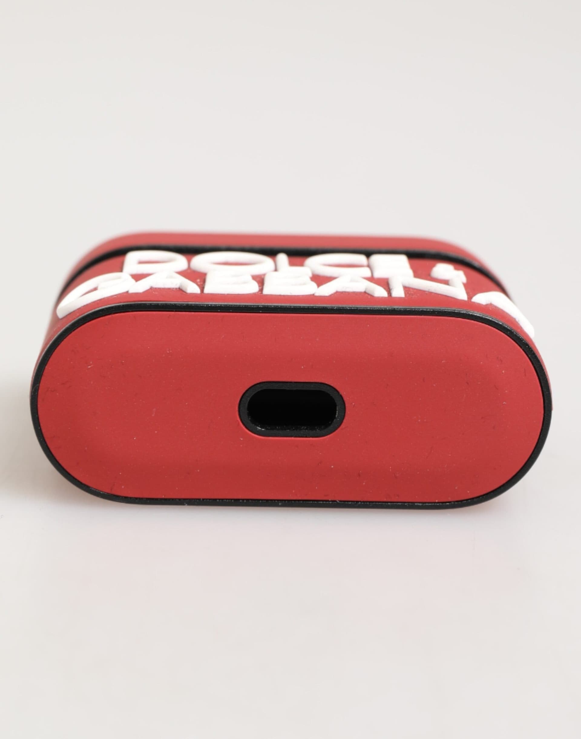 Red White Silicone Embossed Logo Accessory Airpods Case - 6