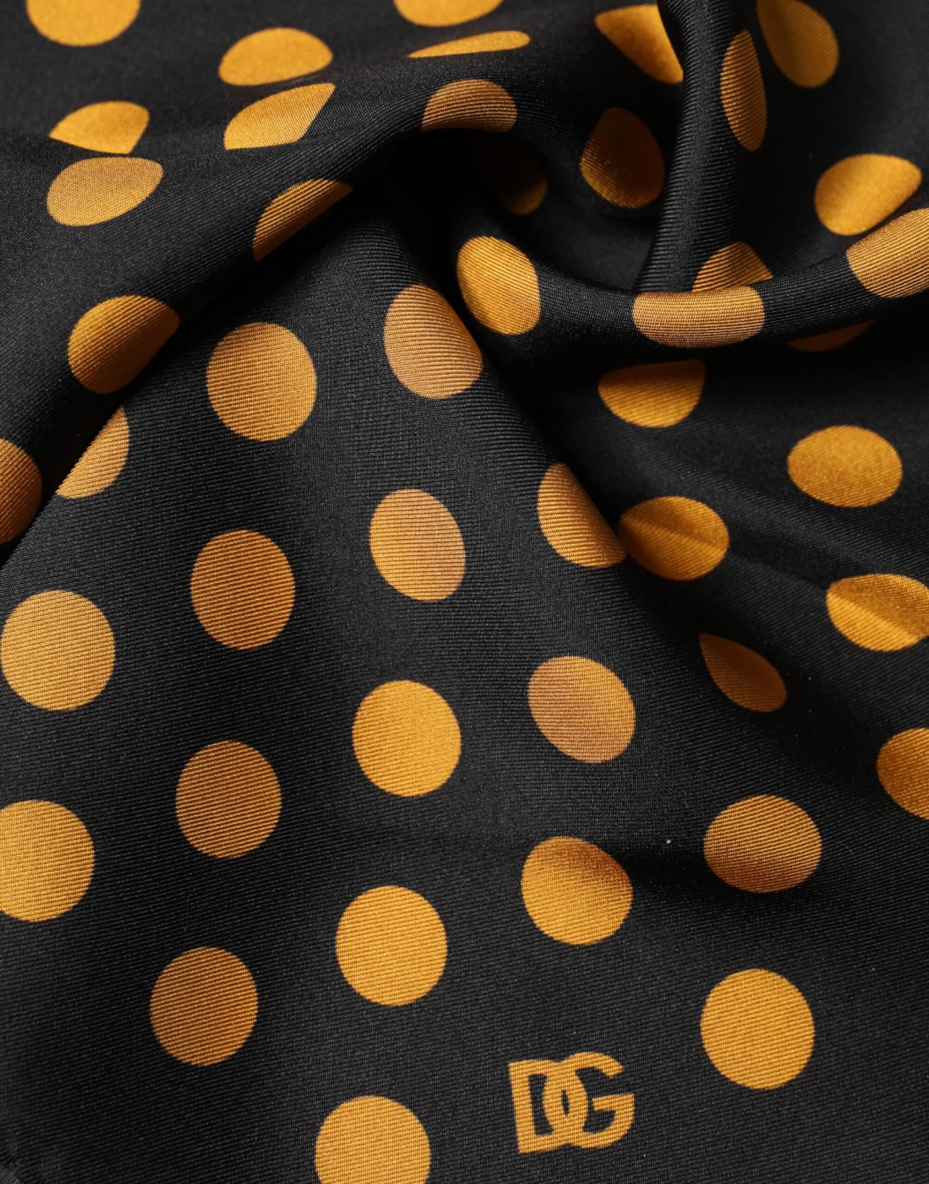 Black Polka Dot Square Handkerchief Scarf - 3