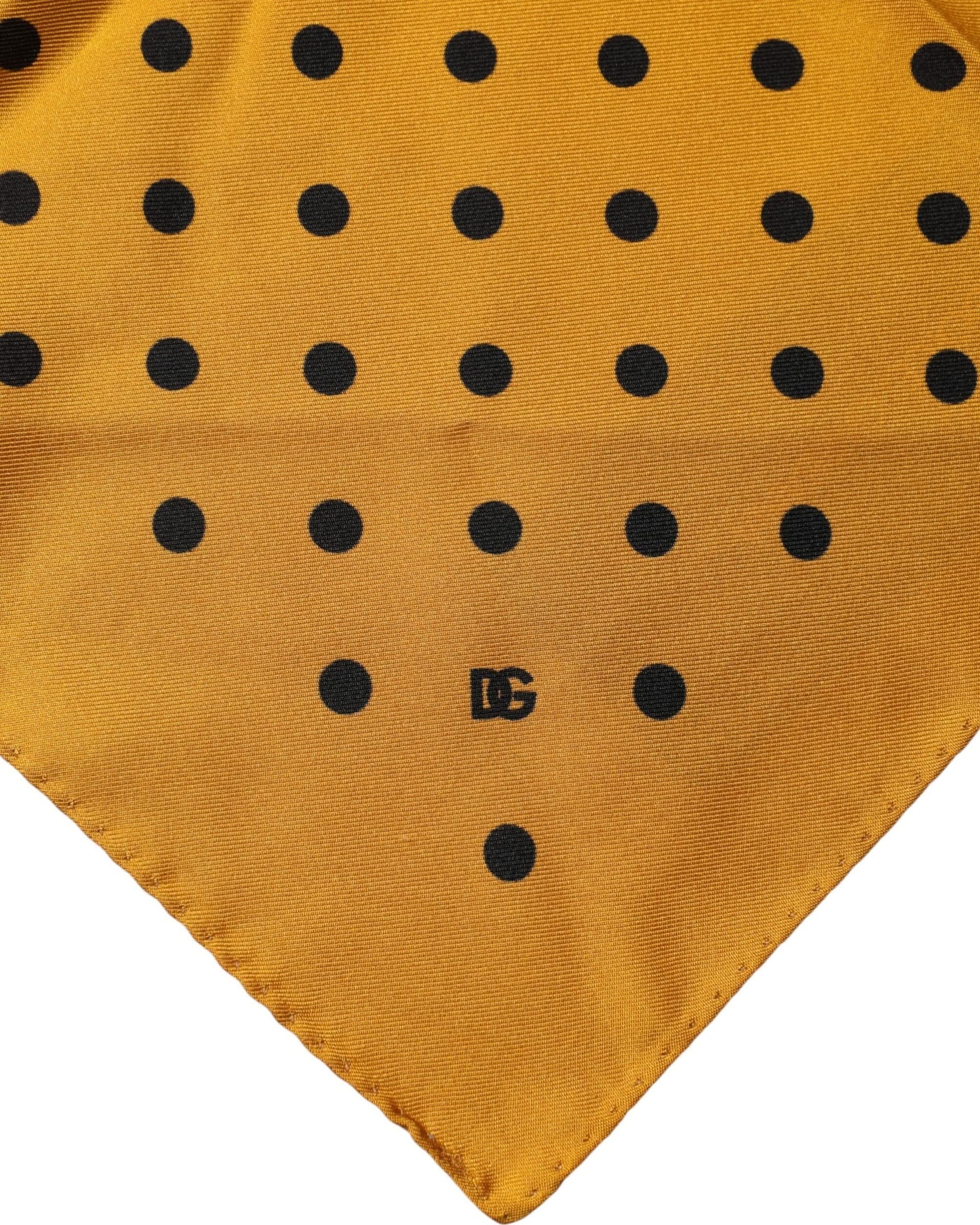 Orange Polka Dot Square Handkerchief Scarf - 3