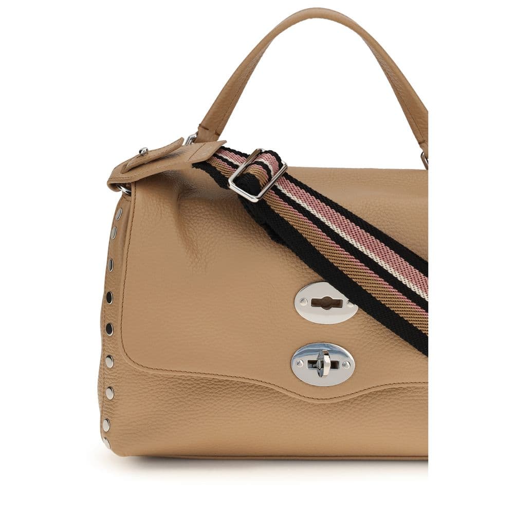 Beige Calf Leather Bos Taurus Handbag - 4