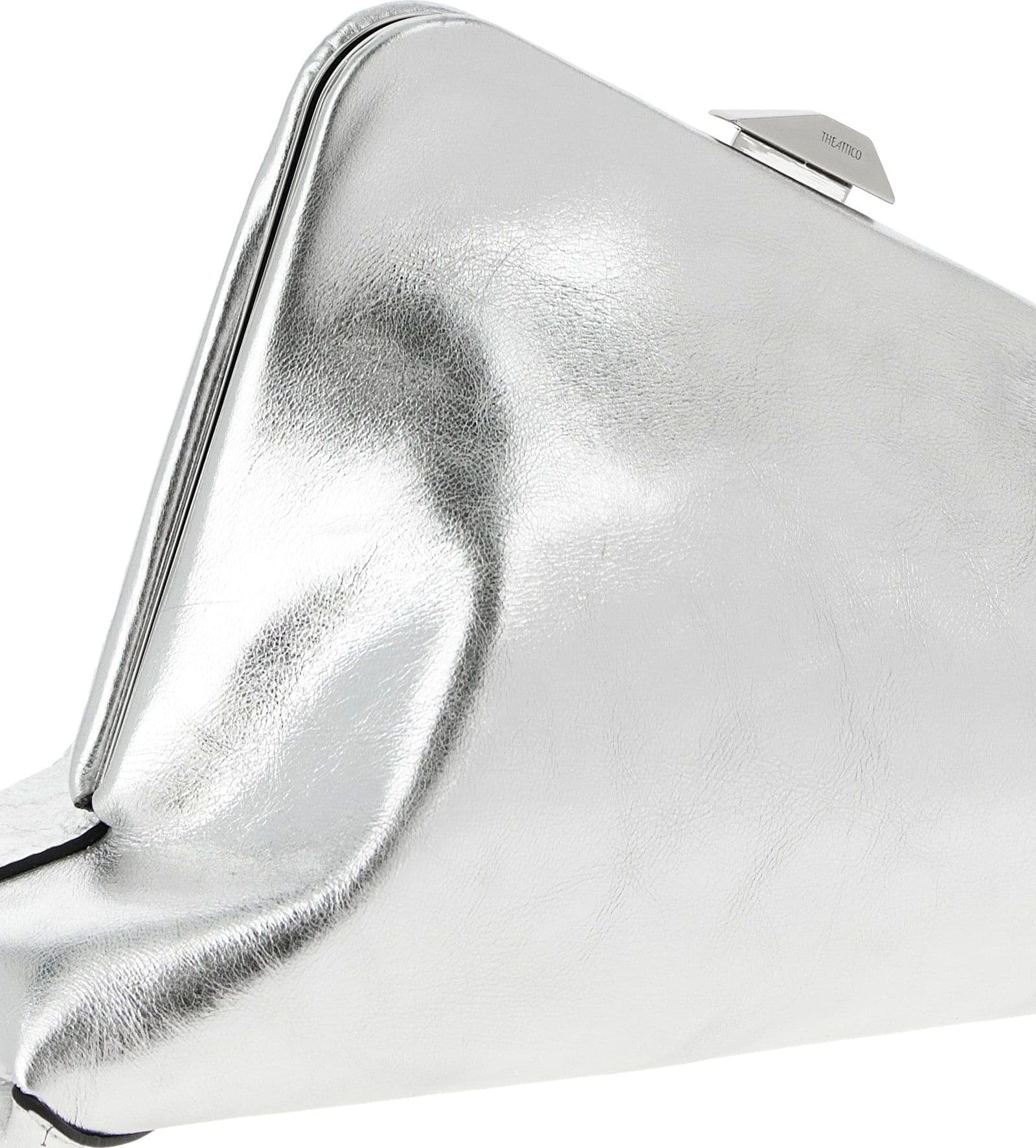 Silver Calfskin Clutch Bag - 3