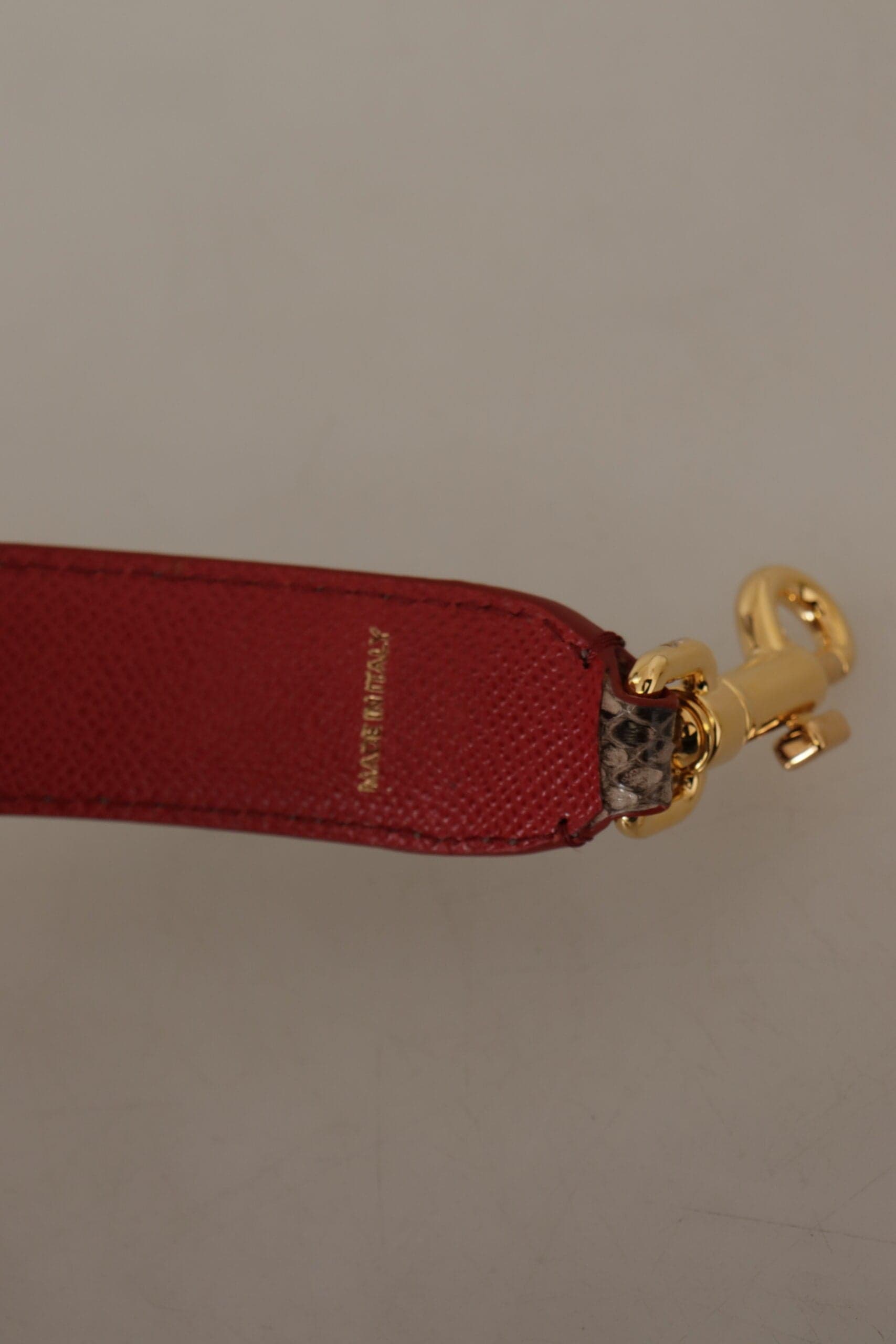Brown Python Leather Studded Shoulder Strap - 3