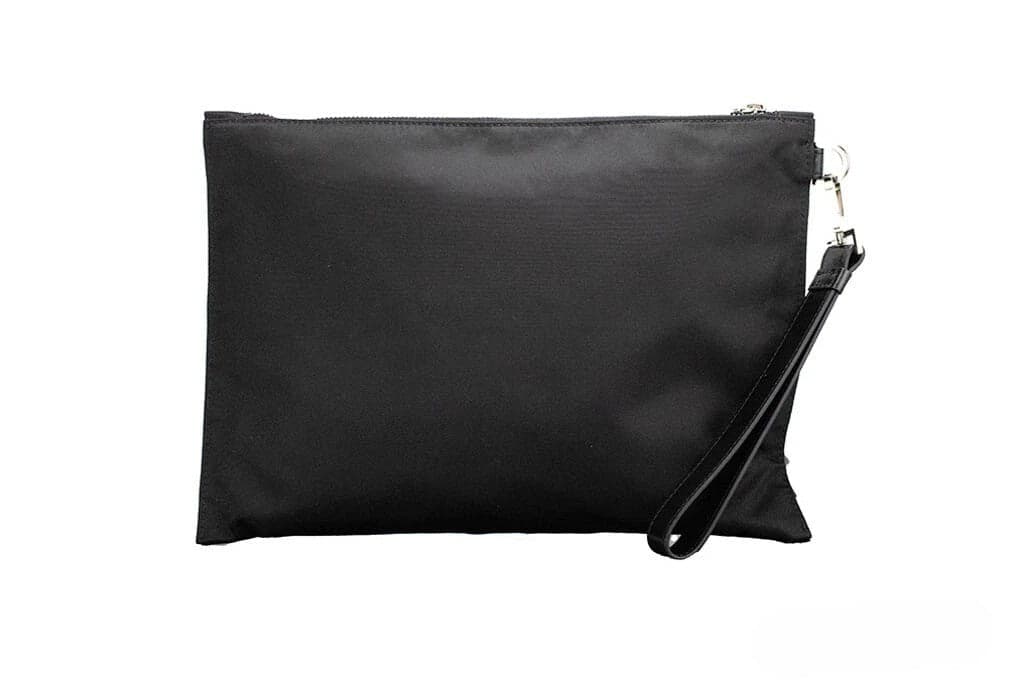 Versace Large Black Nylon Fabric Medusa Convertible Pouch Clutch Wristlet Bag - 2