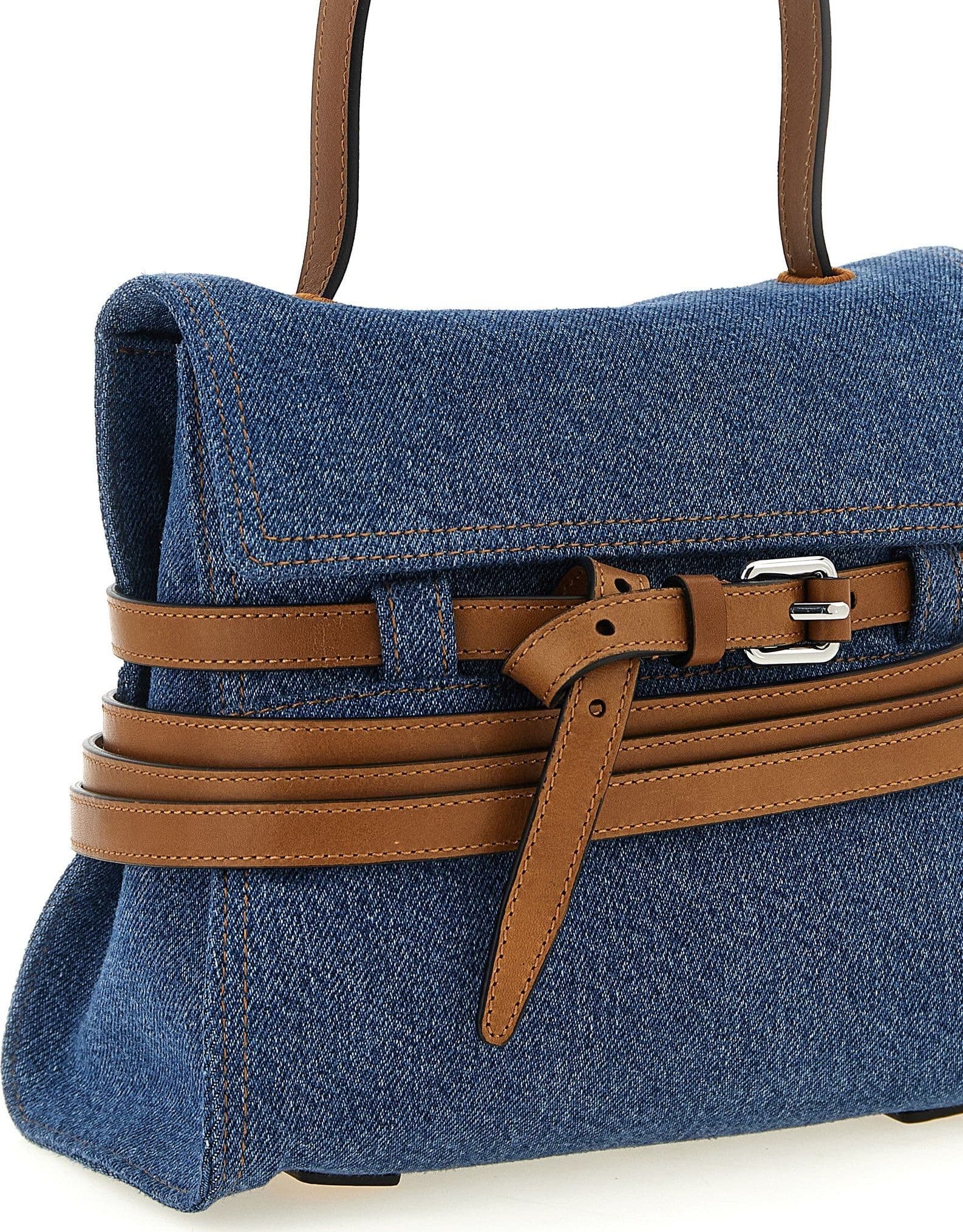 Blue Cotton Handbag - 3