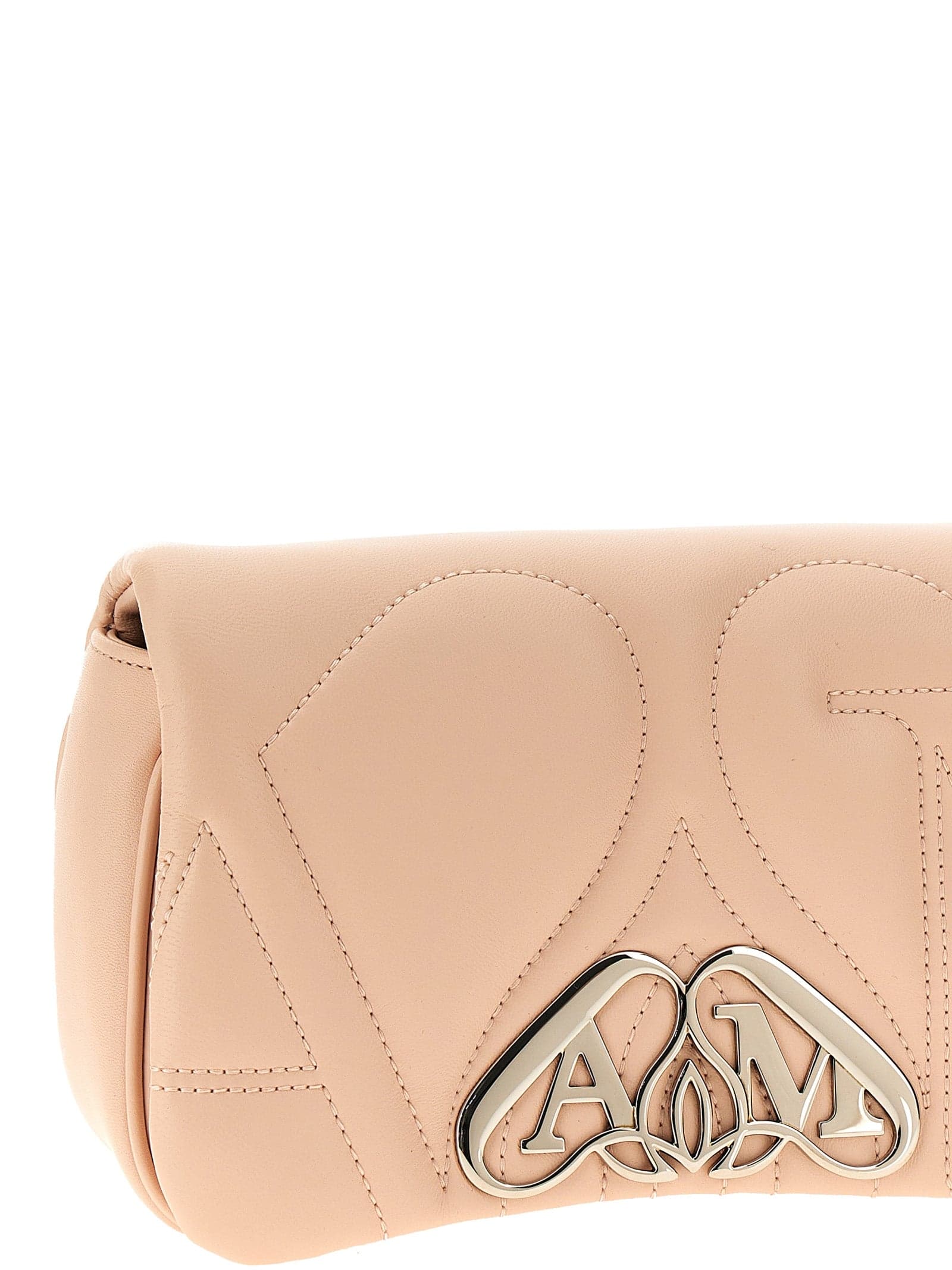 Beige Lamb Leather Crossbody Bag - 3