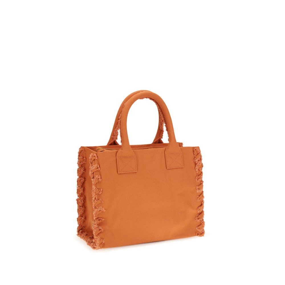 Orange Cotton Shoulder Bag - 3