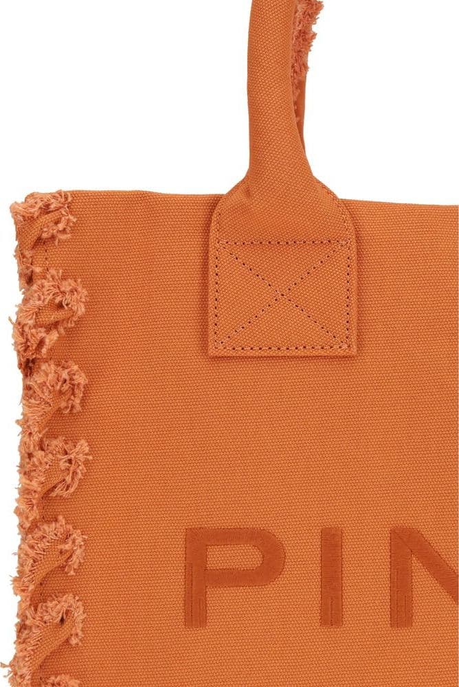 Orange Cotton Shoulder Bag - 4