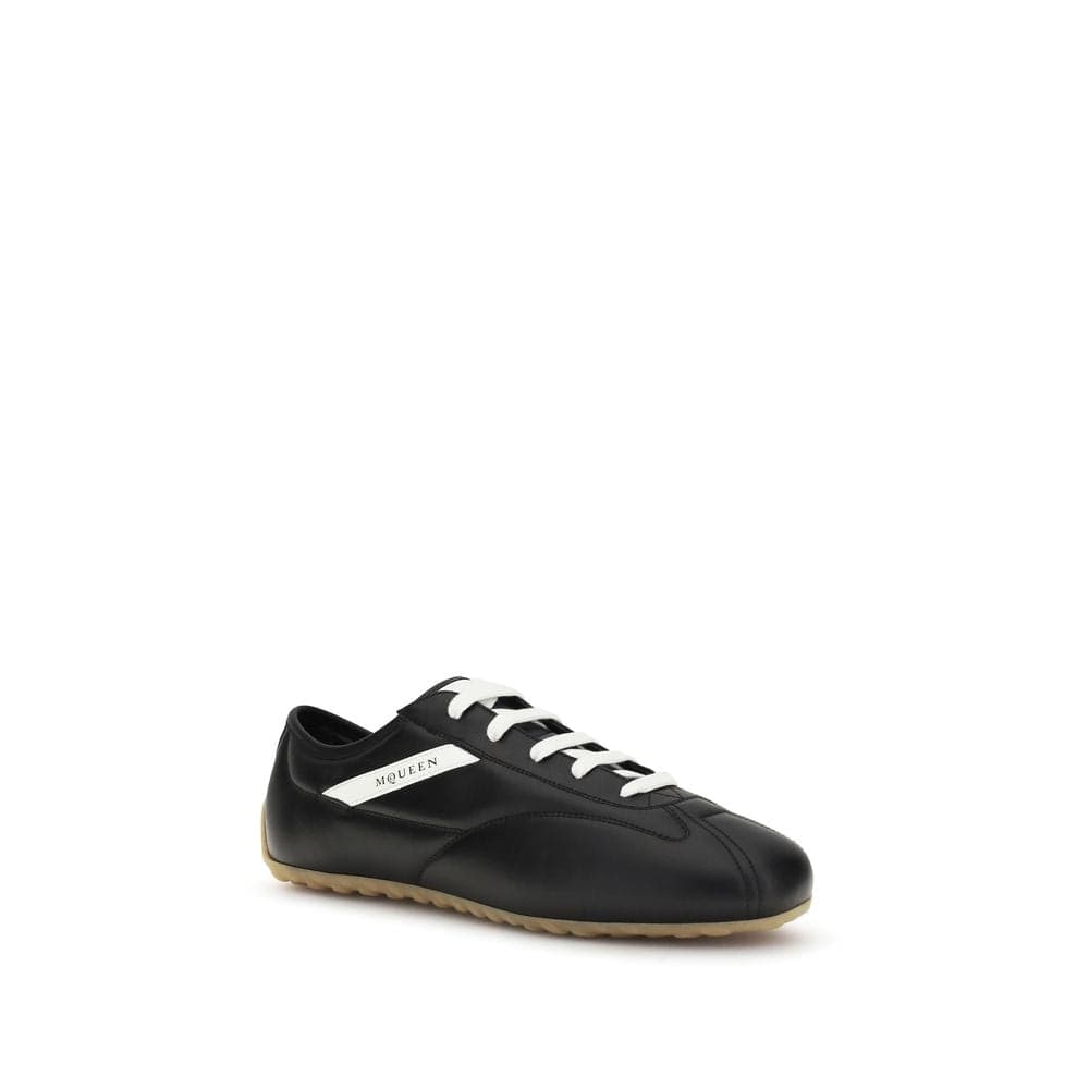 Black Calf Leather Bos Taurus Low Top Sneakers - 2
