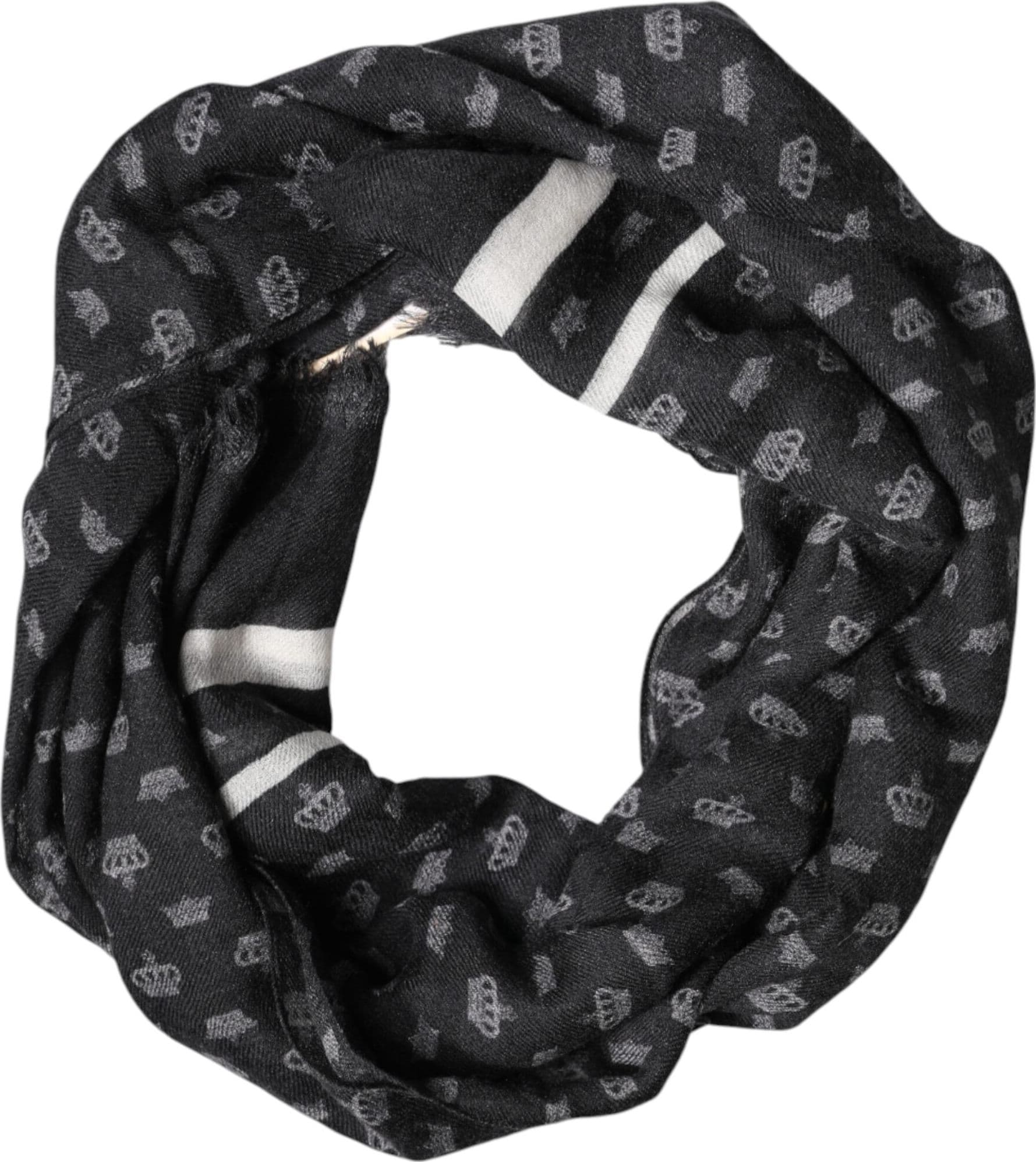 Black Crown Cashmere Neck Wrap Shawl Scarf - 3