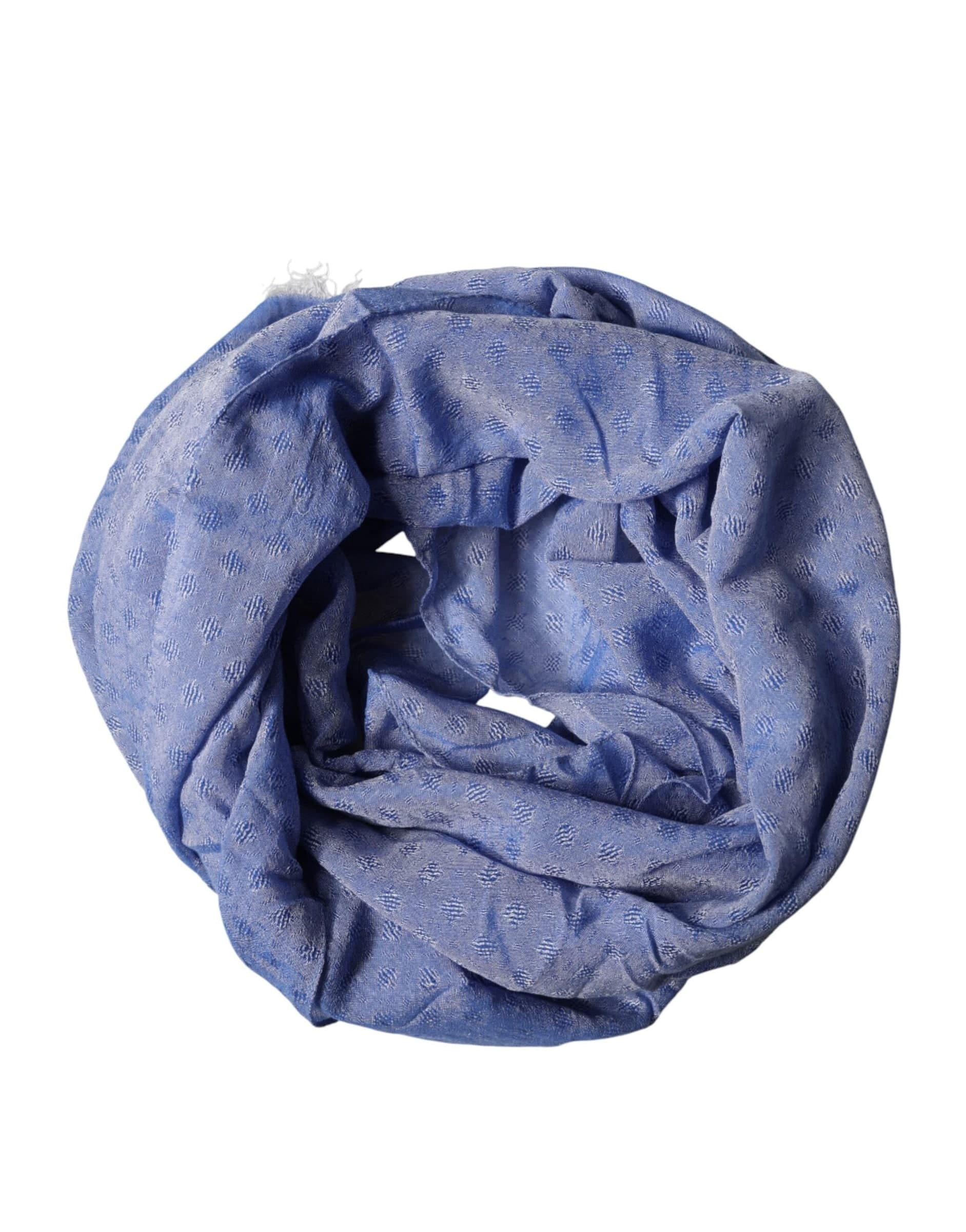 Blue Lace Stole Cotton Neck Wrap Shawl Scarf - 2