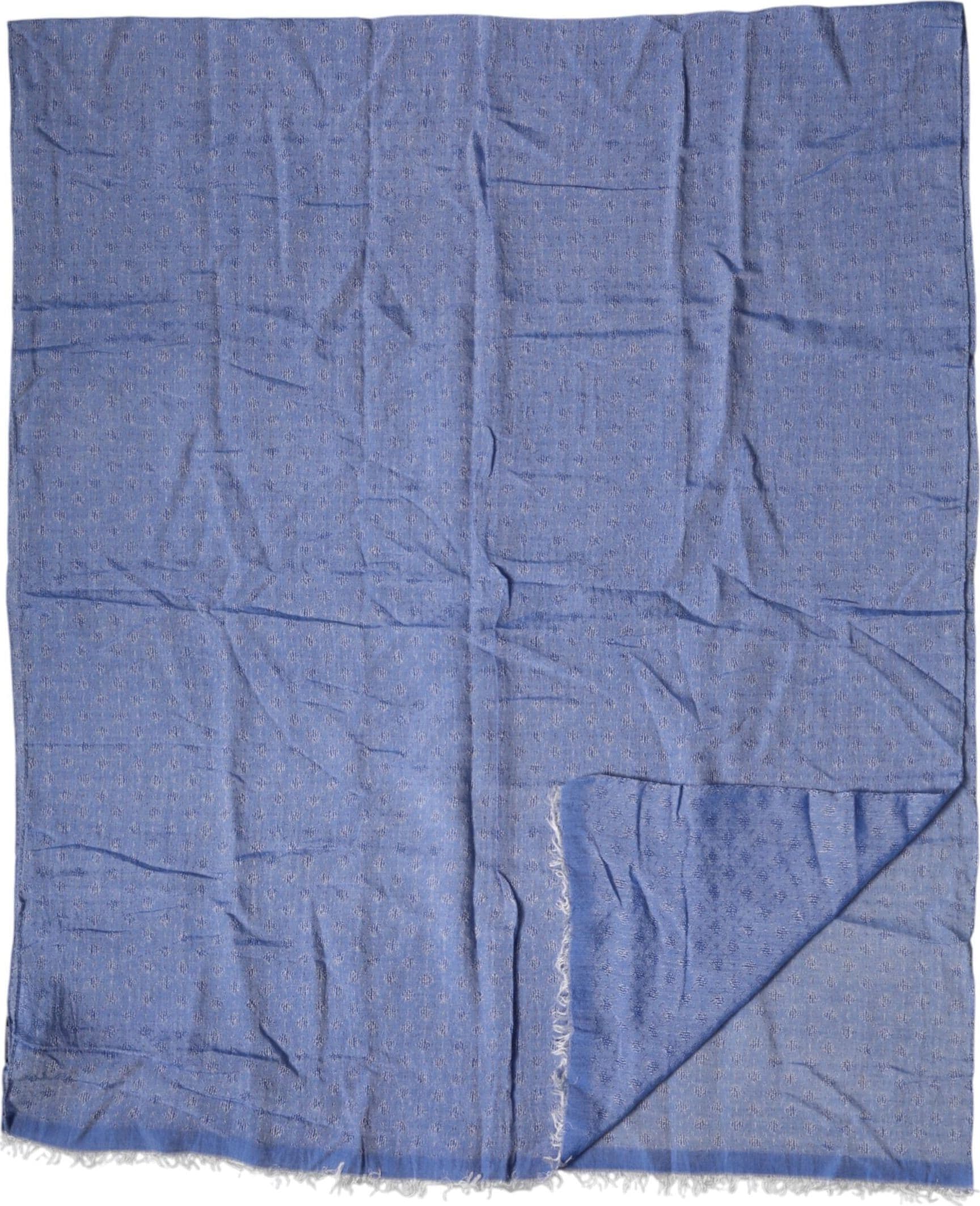 Blue Lace Stole Cotton Neck Wrap Shawl Scarf - 3
