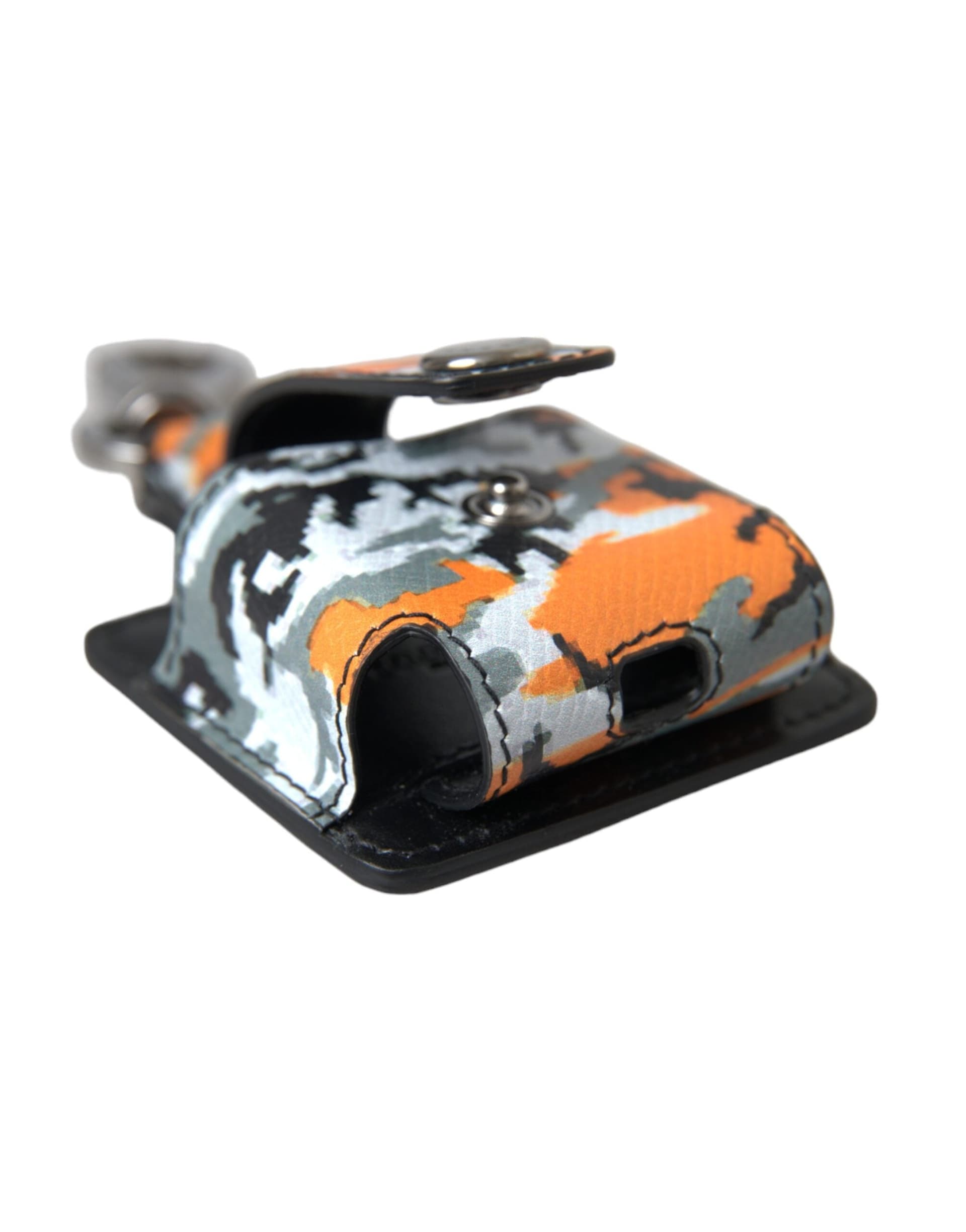 Multicolor Camouflage Print Leather Metal Airpods Case - 4