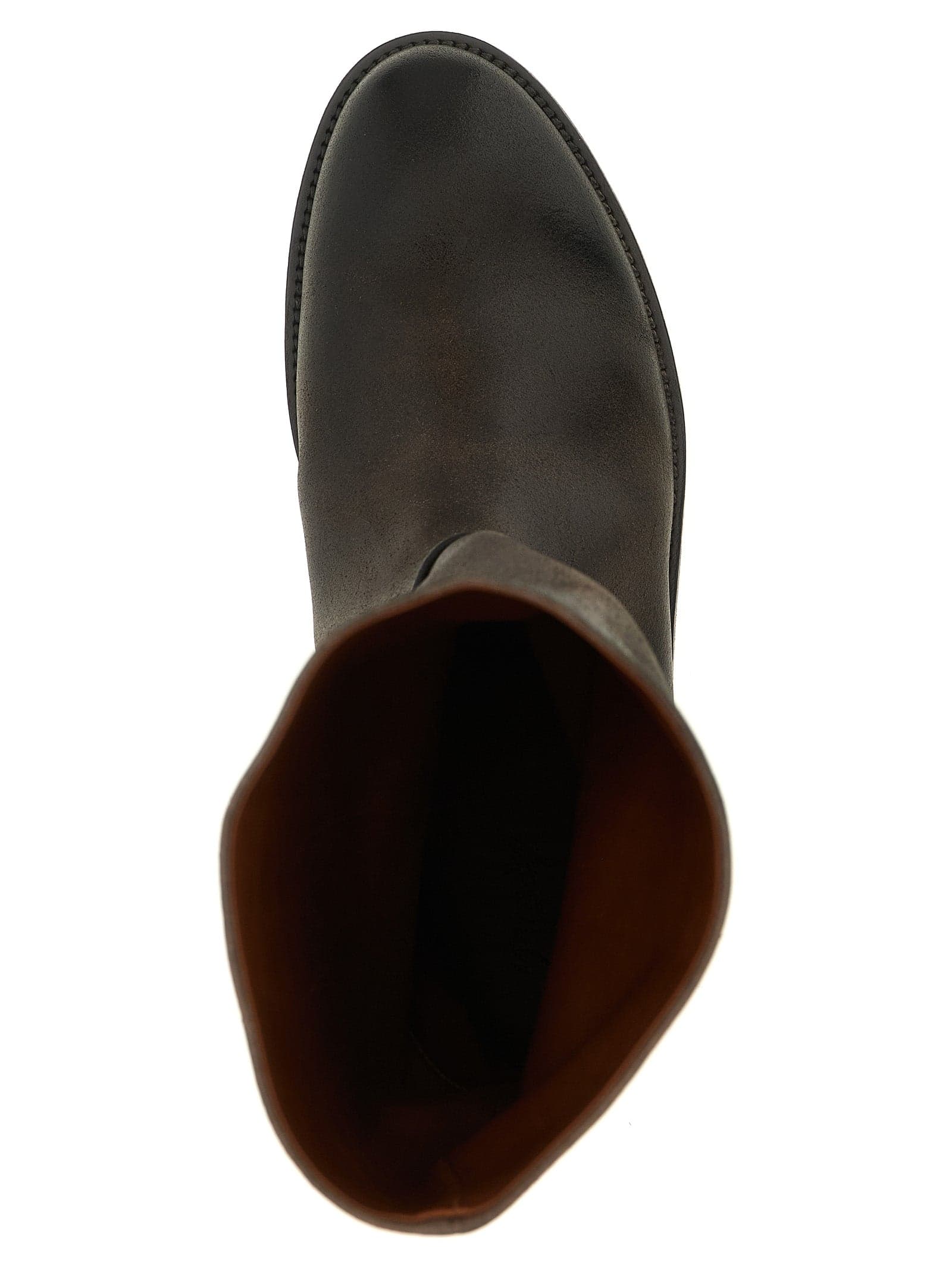 Brown Calfskin Over The Knee - 4