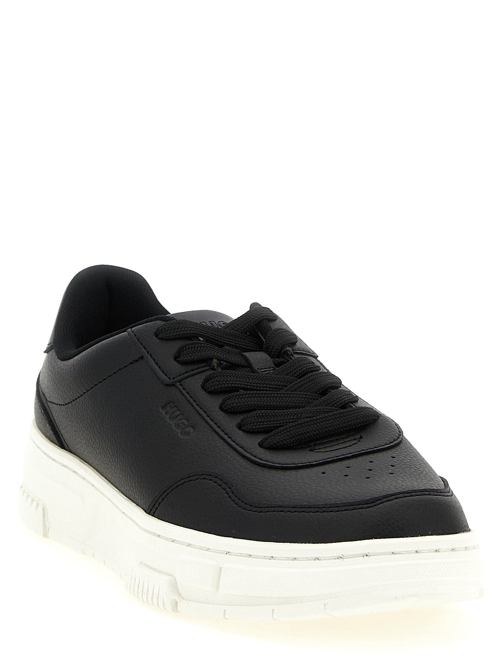 Black Polyester Low Top Sneakers - 2