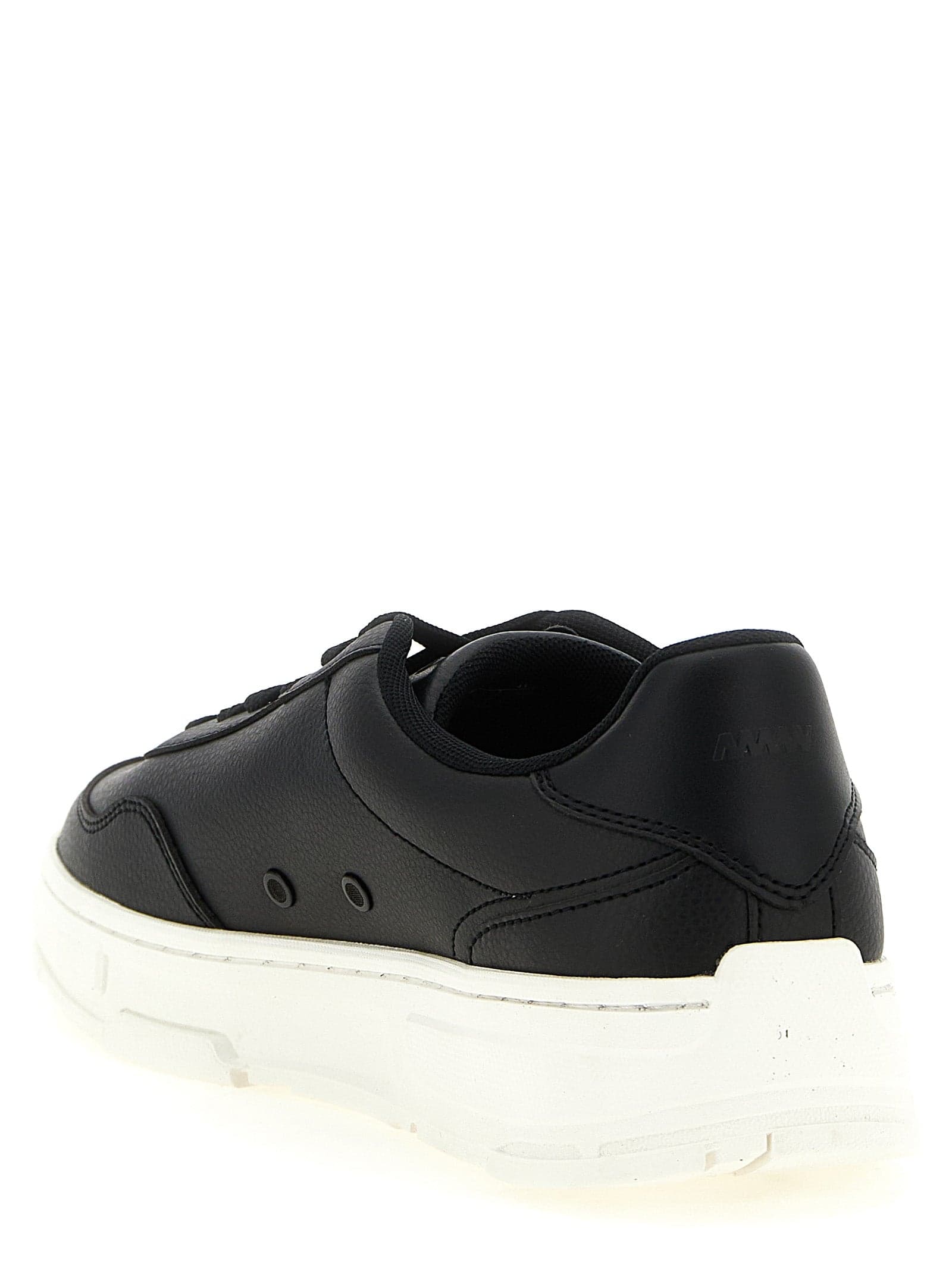 Black Polyester Low Top Sneakers - 3
