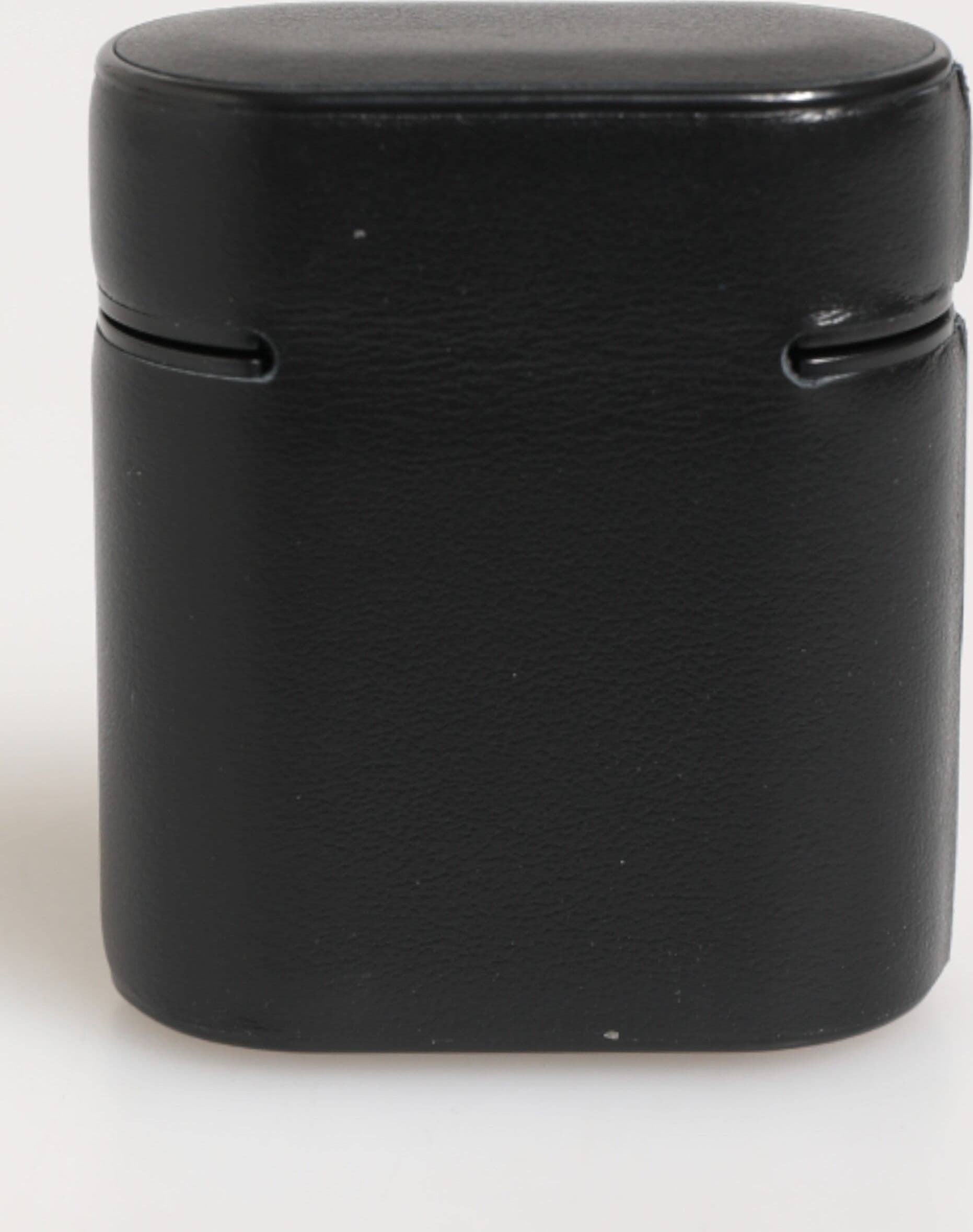 Black Calfskin Leather Logo Print Flip Holder Airpods Case - 4