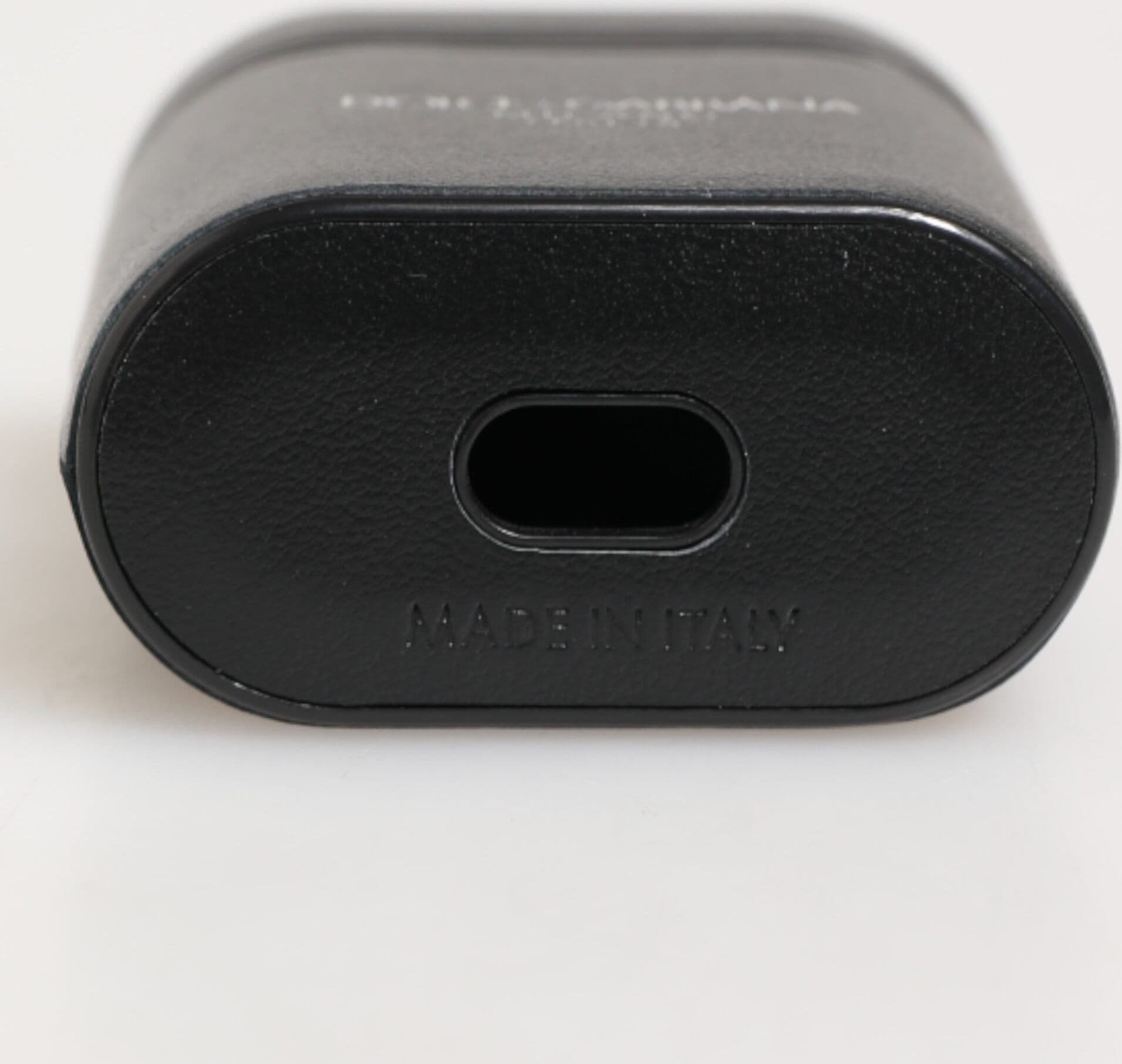 Black Calfskin Leather Logo Print Flip Holder Airpods Case - 5