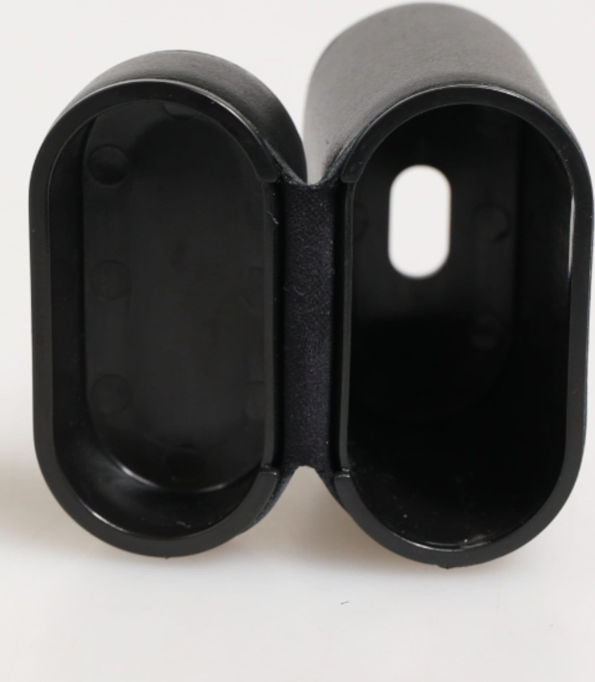 Black Calfskin Leather Logo Print Flip Holder Airpods Case - 6