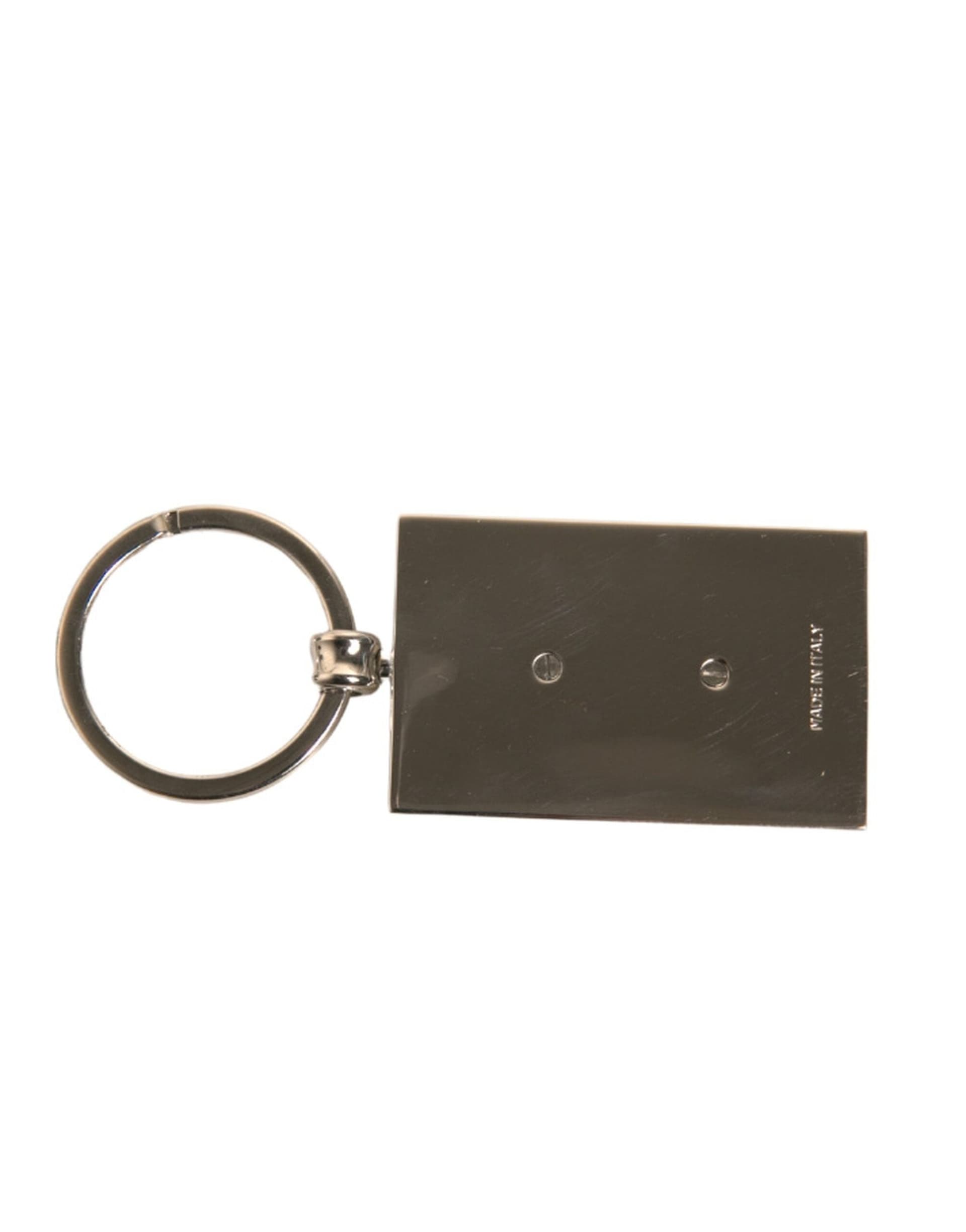 Black Leather Logo Metal Ring Keychain Keyring - 2