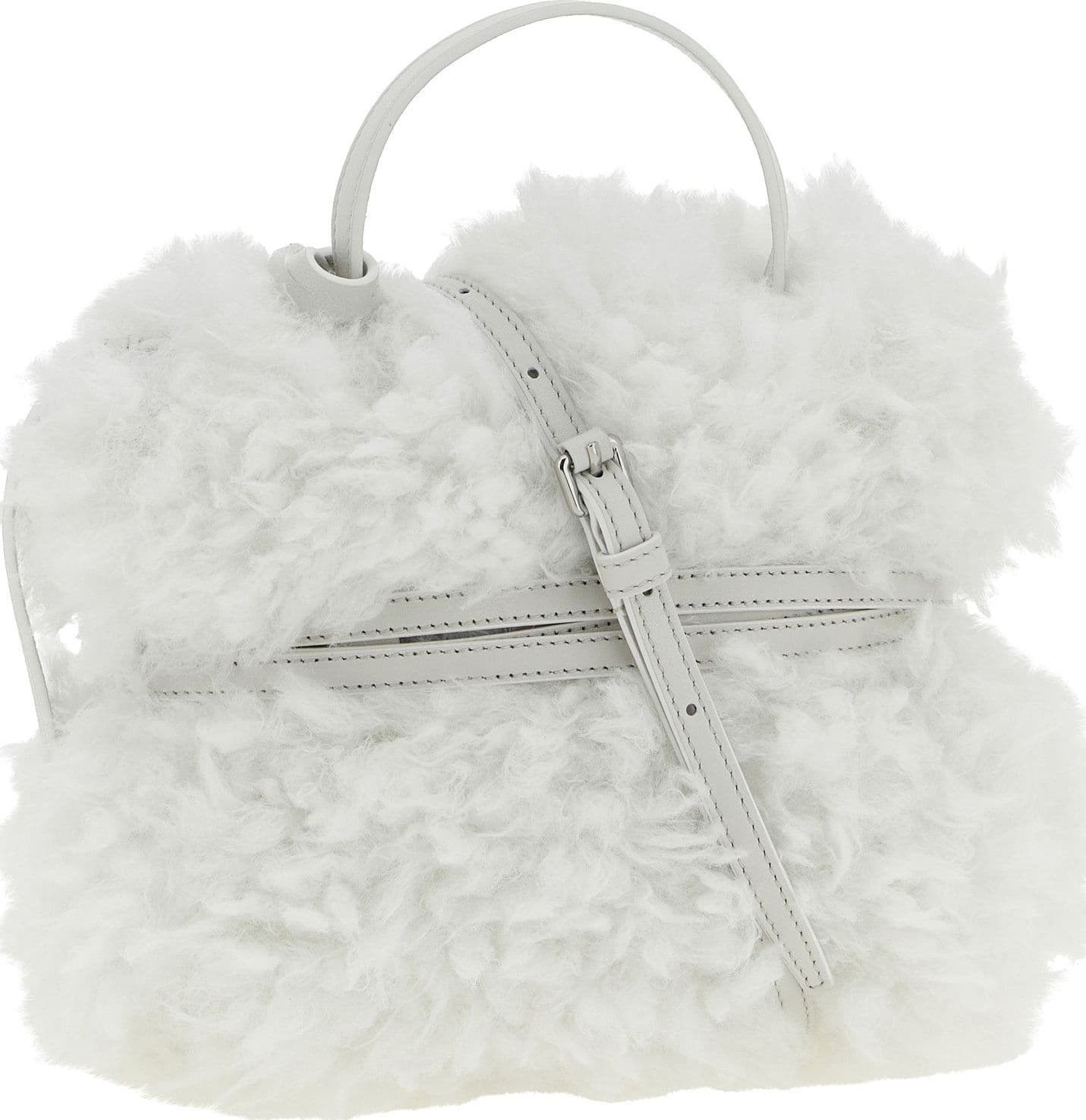 White Leather Handbag - 2