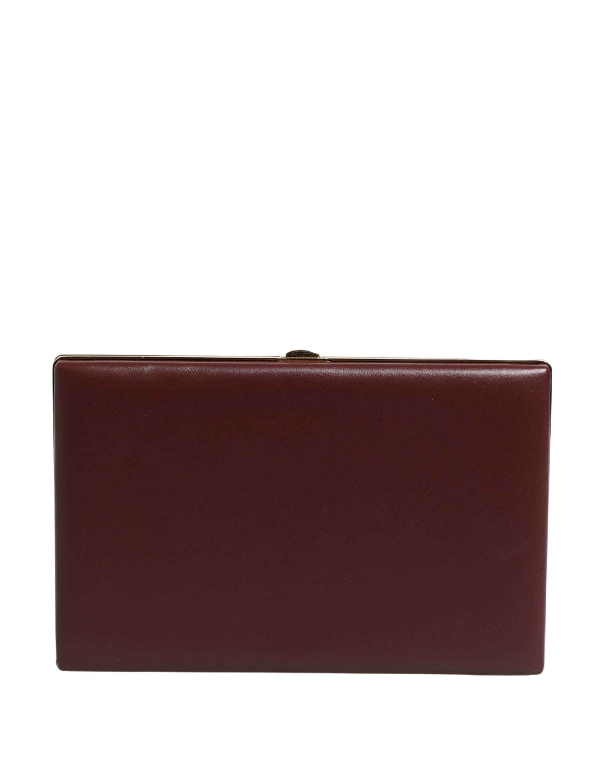 Brown Calfskin Leather Clutch Evening Women Purse Bag - 2
