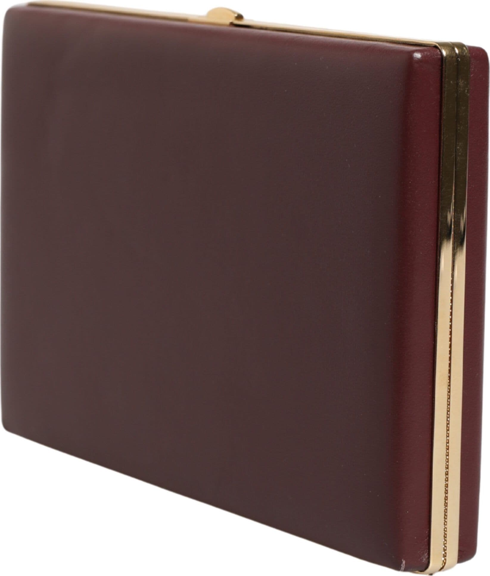 Brown Calfskin Leather Clutch Evening Women Purse Bag - 3