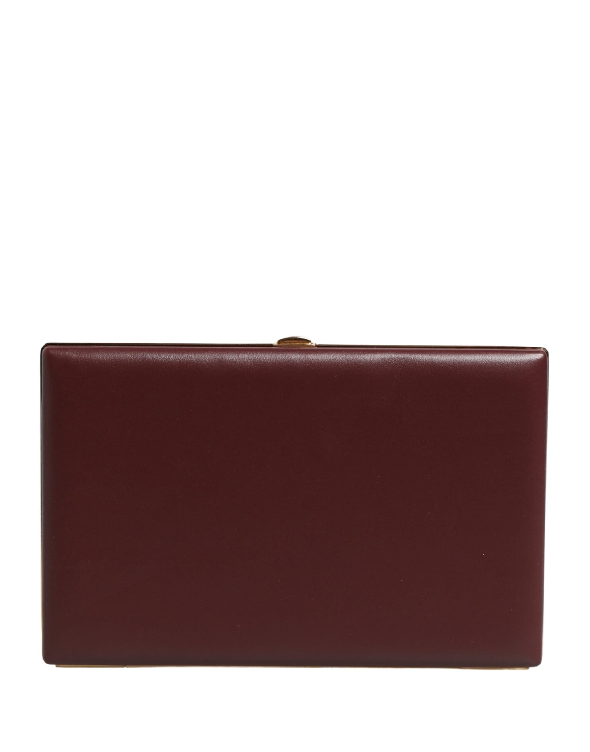 Brown Calfskin Leather Clutch Evening Women Purse Bag - 4