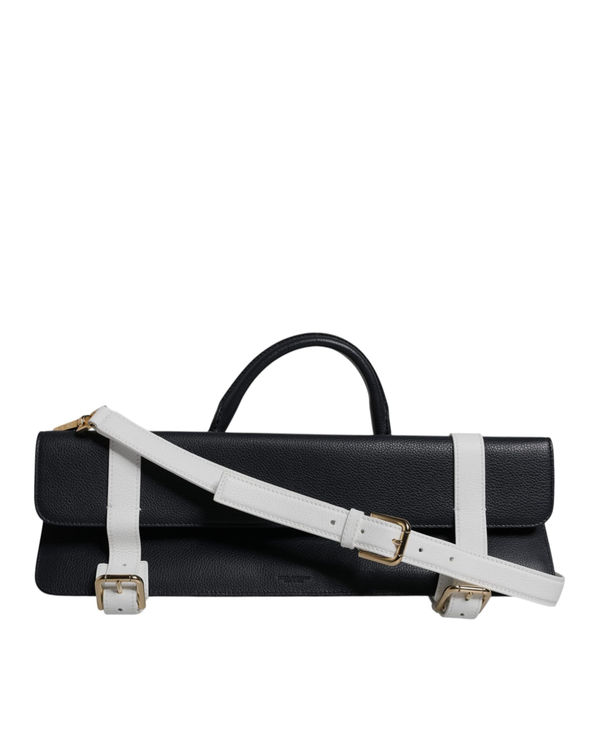 Blue White Calfskin Leather Crossbody Shoulder Bag - 3