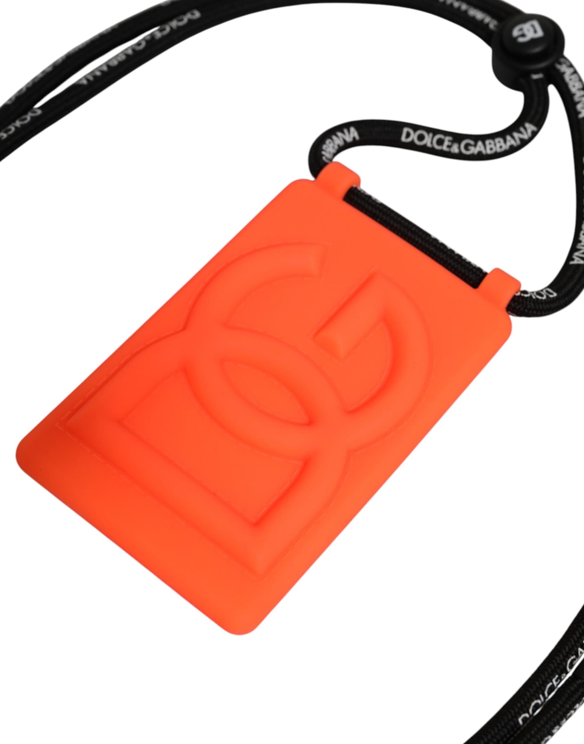 Holder Neon Orange Rubber DG Embossed Adjustable Badge - 3