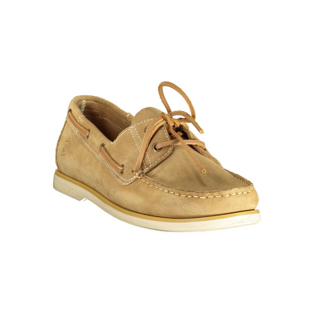 Beige Leather Men Classic Shoe - 2