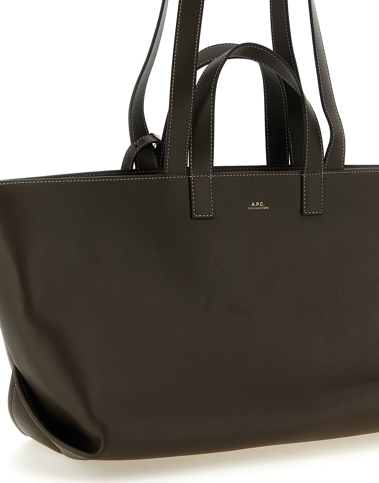 Brown Cowhide Tote Bag - 3