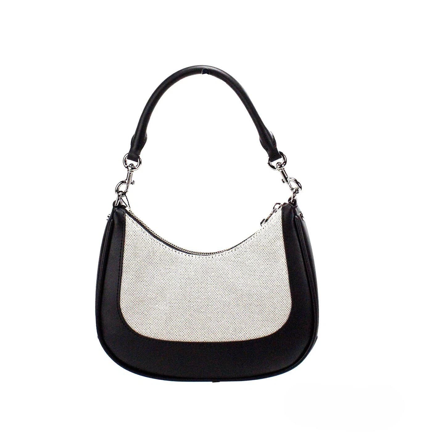 Marc Jacobs Natural Black Canvas Leather Hobo Shoulder Handbag Purse - 4