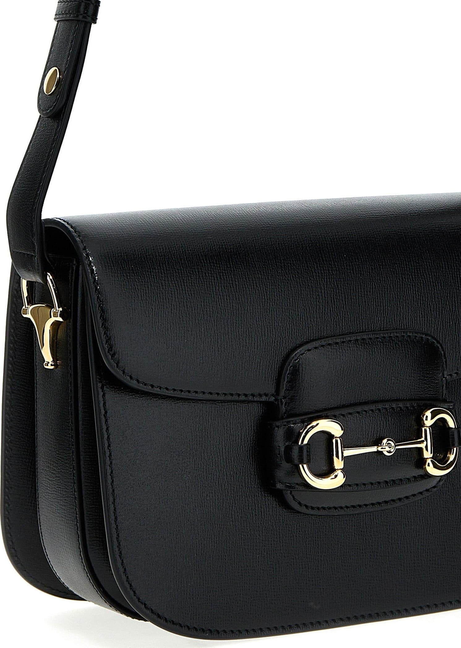 Black Leather Shoulder Bag - 3