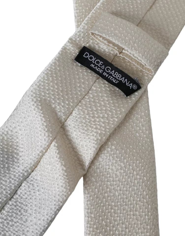 Off White 100% Silk Adjustable Necktie Men Tie - 2
