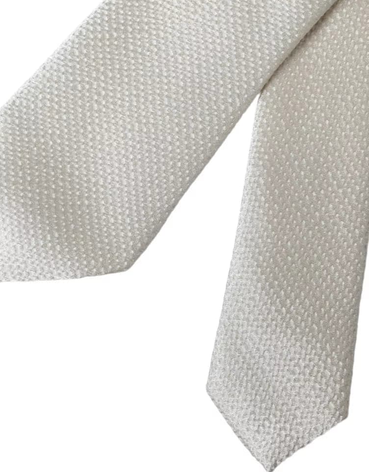 Off White 100% Silk Adjustable Necktie Men Tie - 3