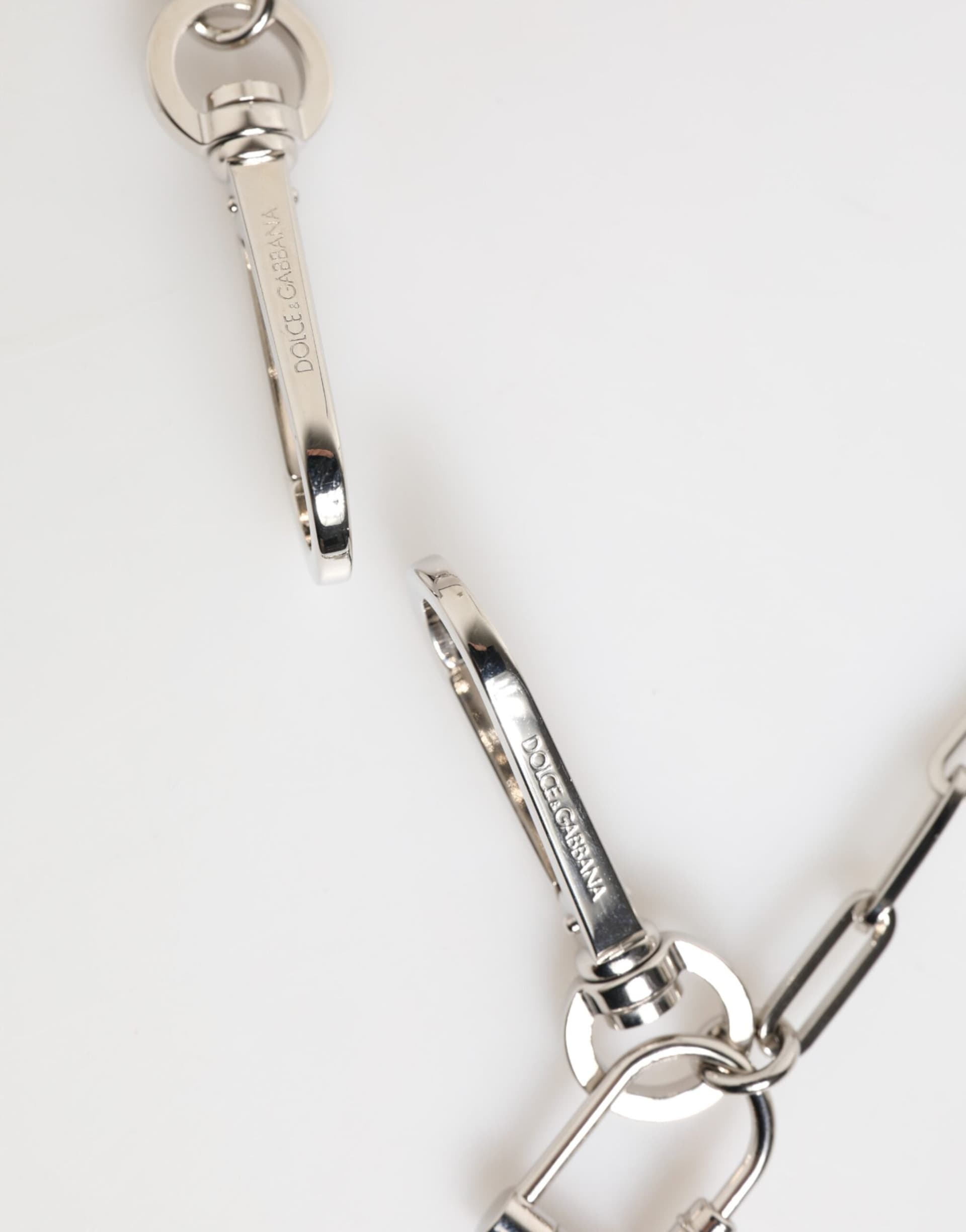 Silver Tone Metal Chain DG Logo Pendant Men Necklace - 5