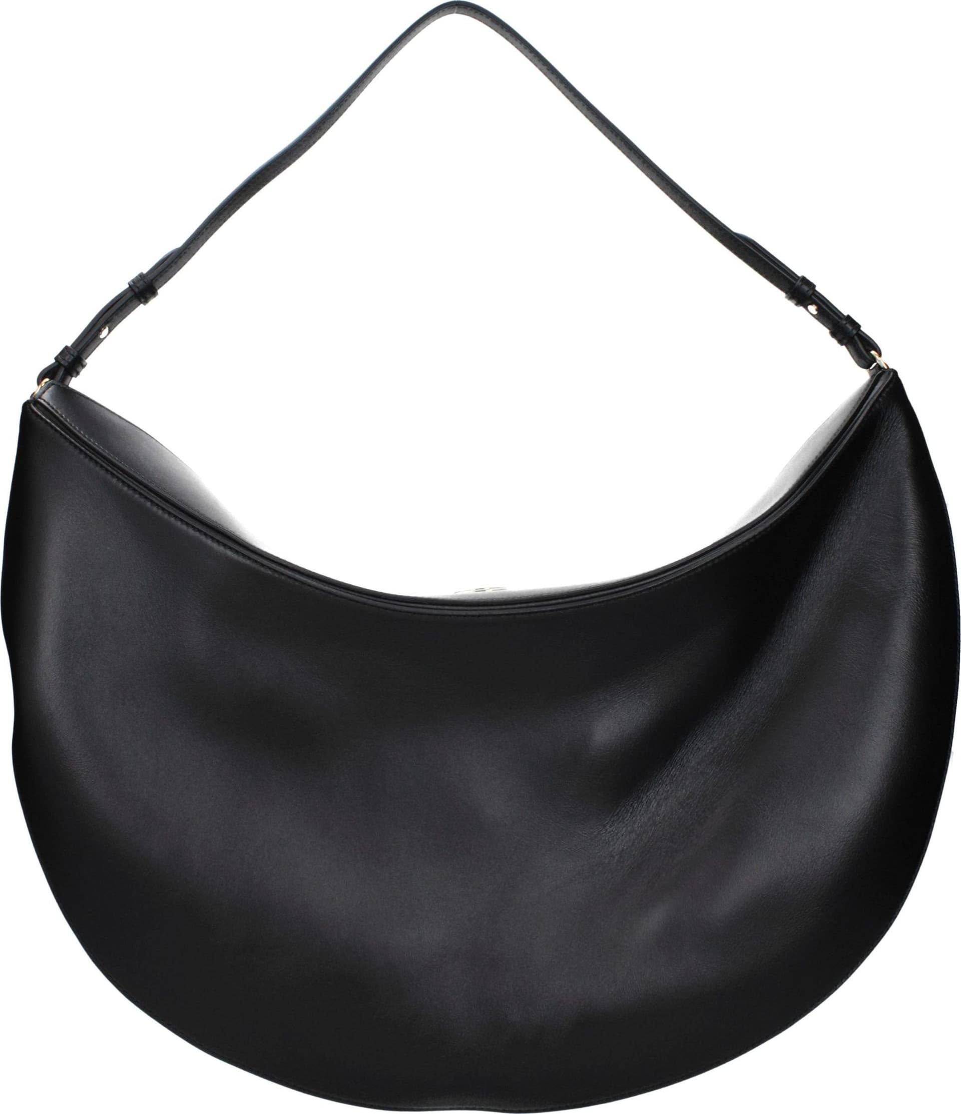 Black Leather Shoulder Bag - 3