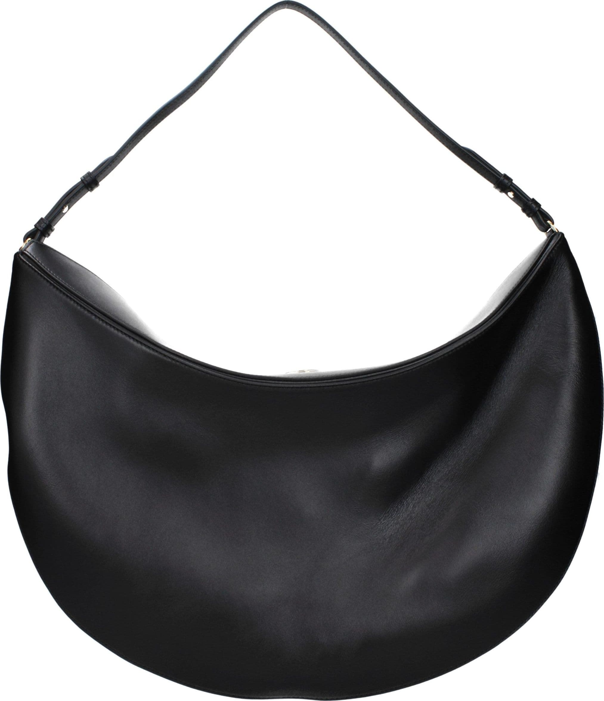 Black Leather Shoulder Bag - 3