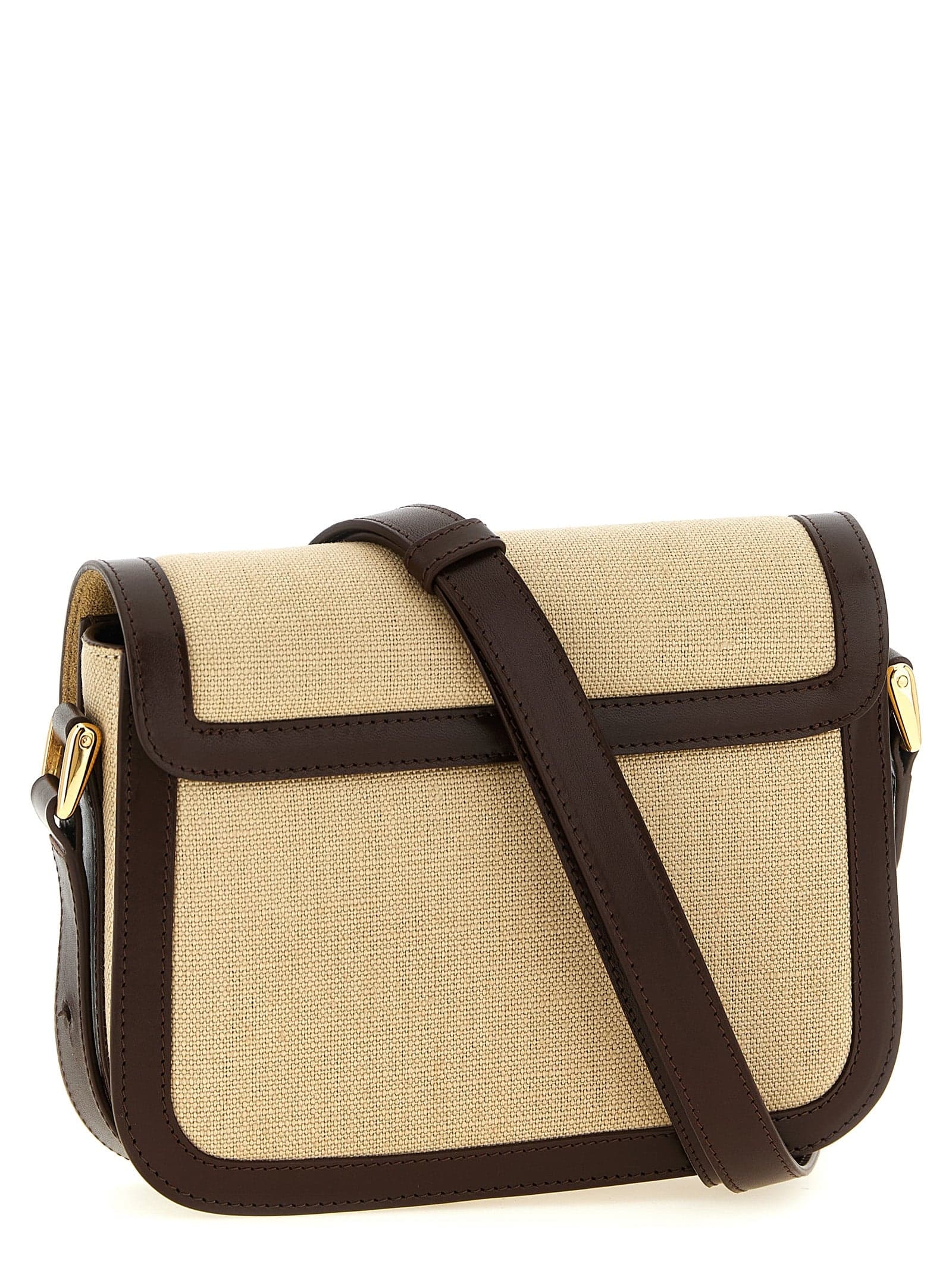 Beige Cotton Crossbody Bag - 2