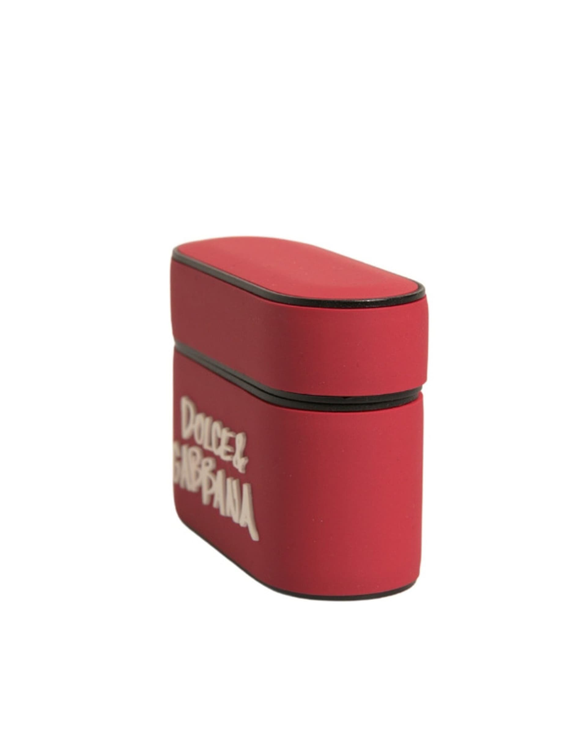 Red PVC Embossed Logo Plaque Holder Airpods Case - 3