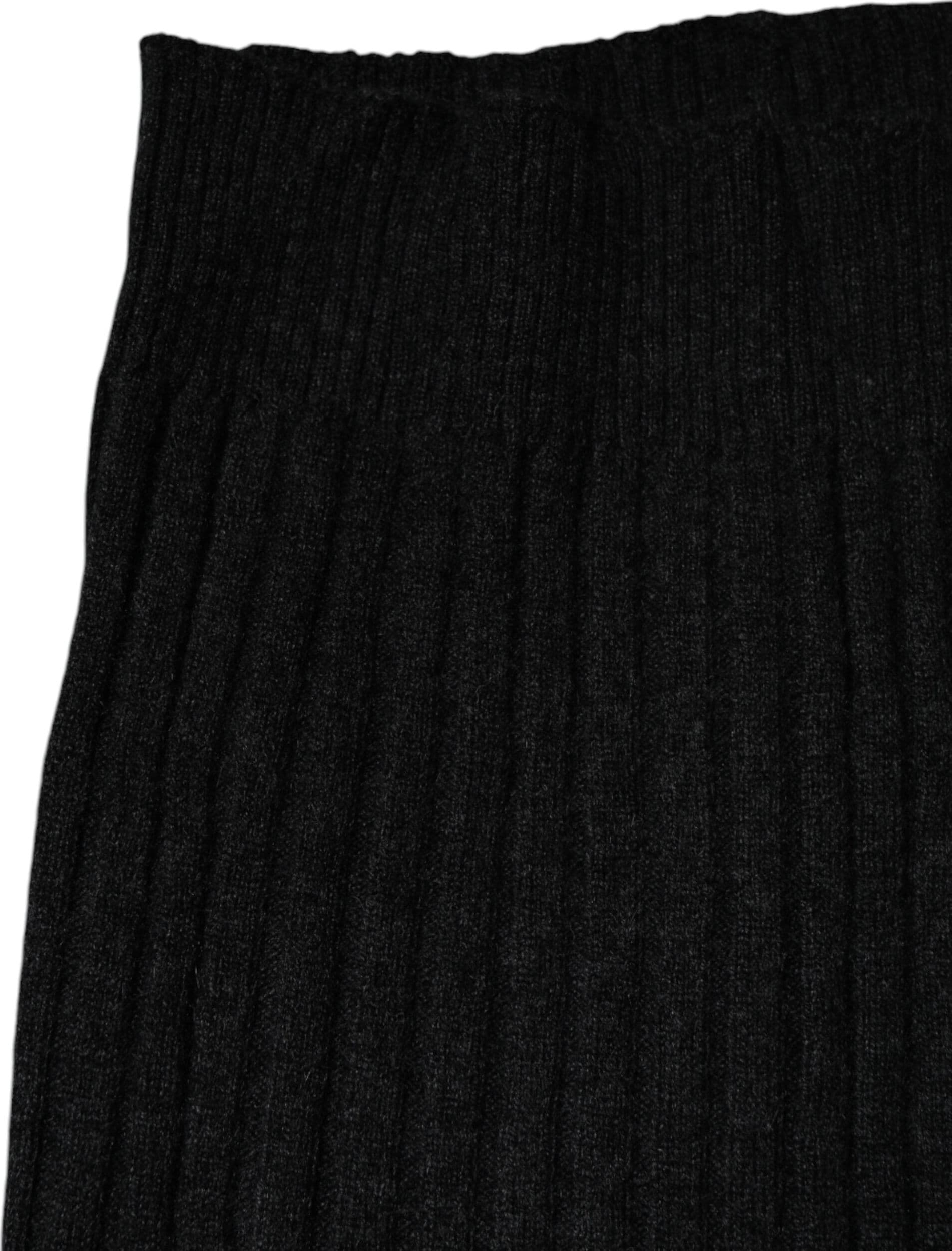 Black Cashmere Knitted Neck Warmer Foulard Scarf - 3
