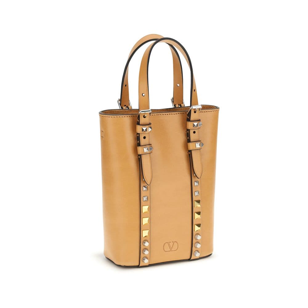 Beige Calf Leather Bos Taurus Shoulder Bag - 2