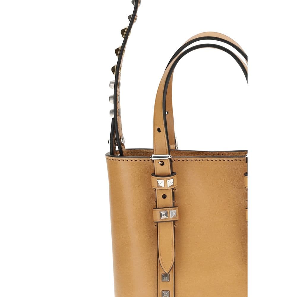Beige Calf Leather Bos Taurus Shoulder Bag - 4