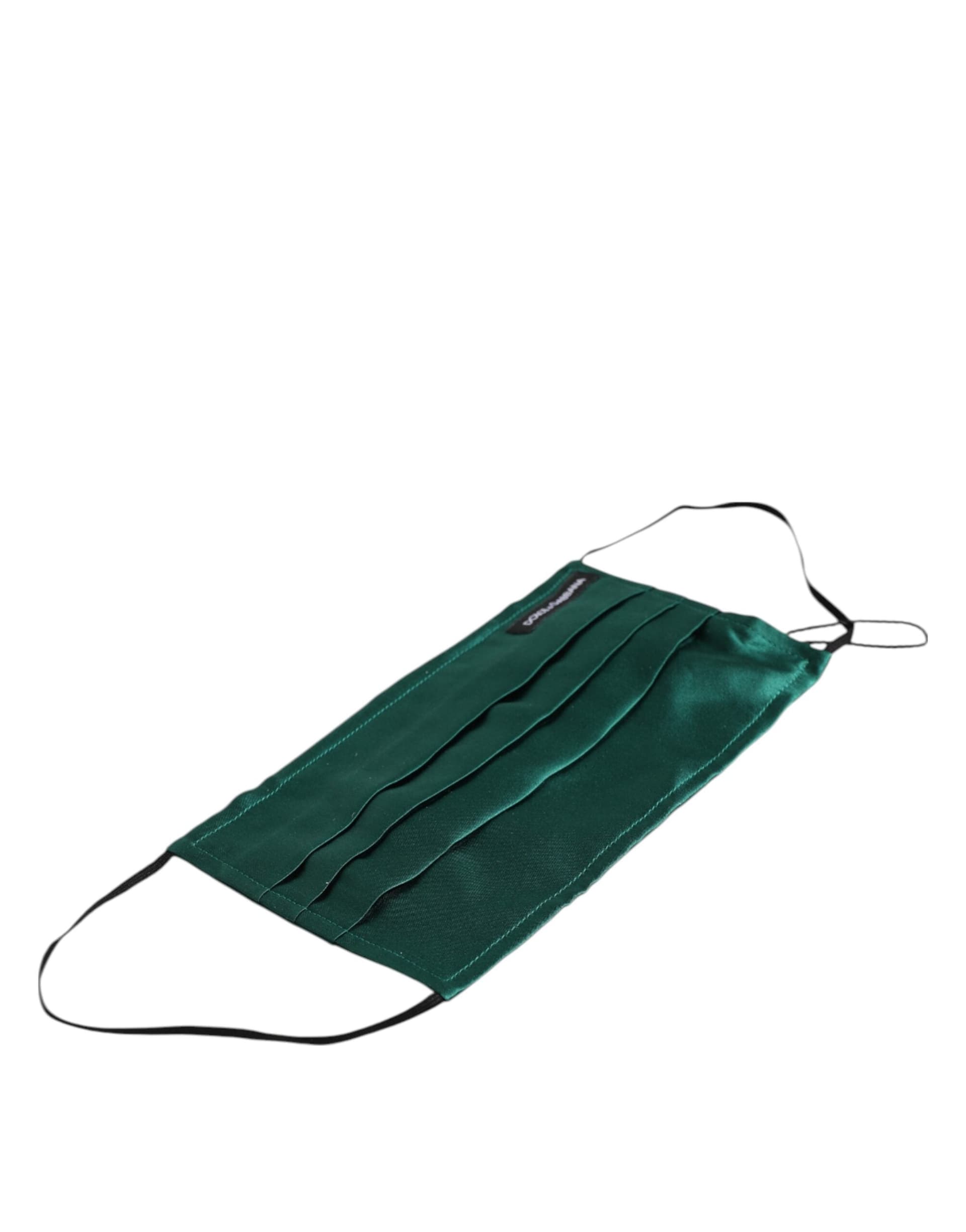 Green Silk Pleated Elastic Ear Strap Face Mask - 5