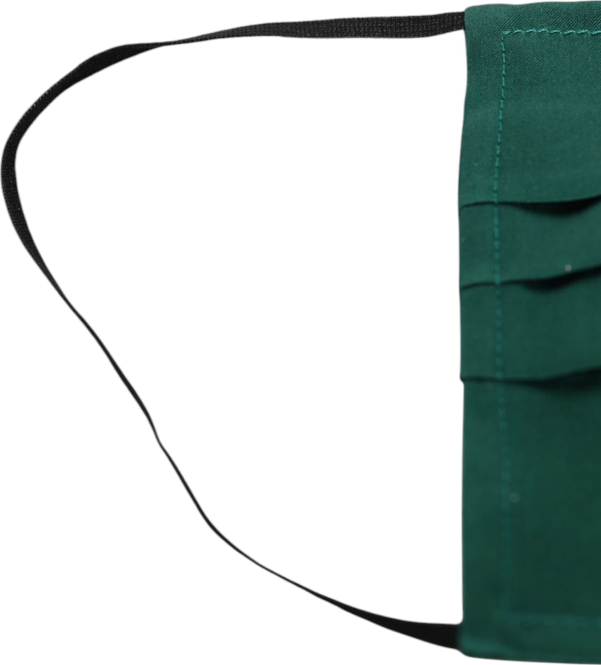 Green Silk Pleated Elastic Ear Strap Face Mask - 6
