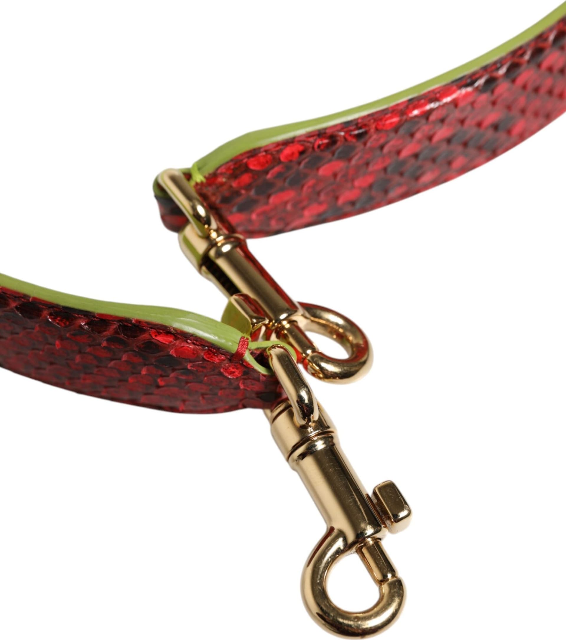 Red Exotic Leather Handbag Accessory Shoulder Strap - 3